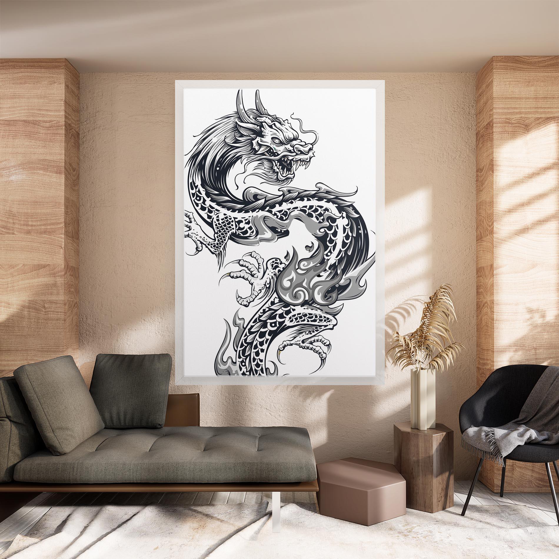 Tablou Canvas Dragon Line mockup 8