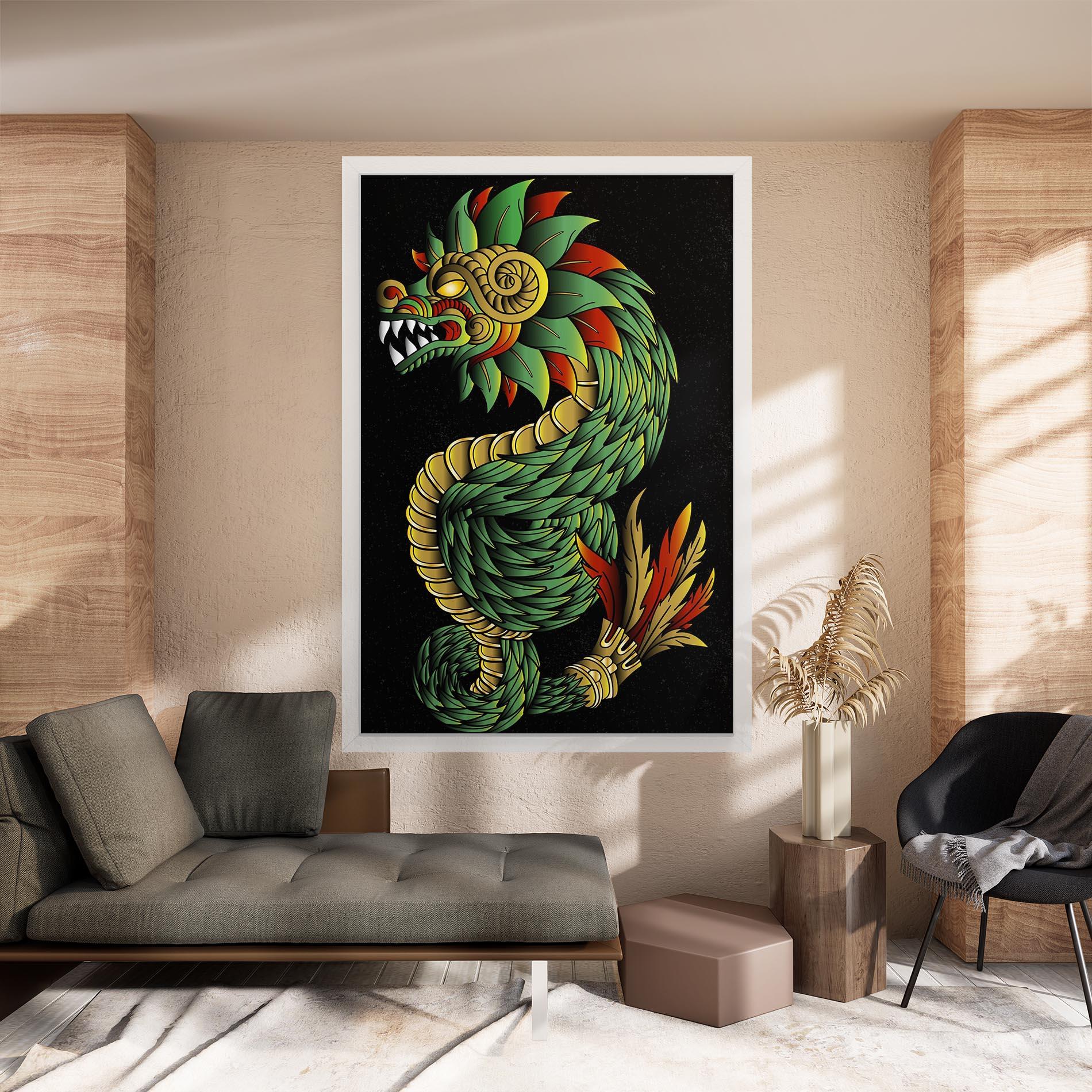 Tablou Canvas Green Yellow Dragon mockup 8