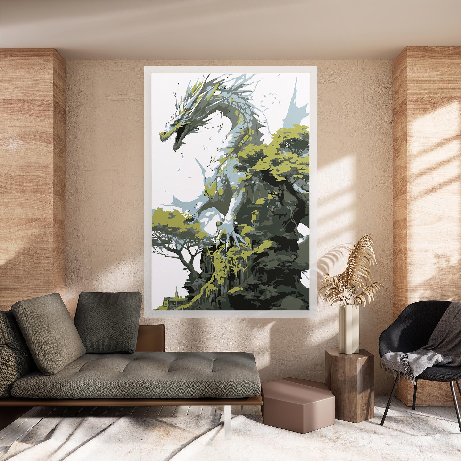 Tablou Canvas Grey Nature Dragon mockup 8