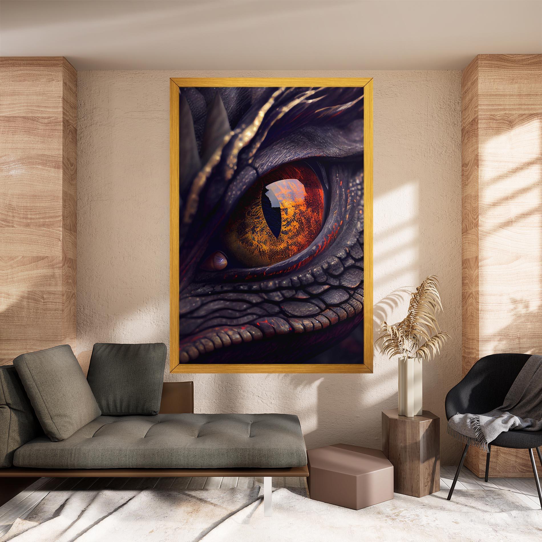 Tablou Canvas Close Up Red Eye Dragon mockup 8