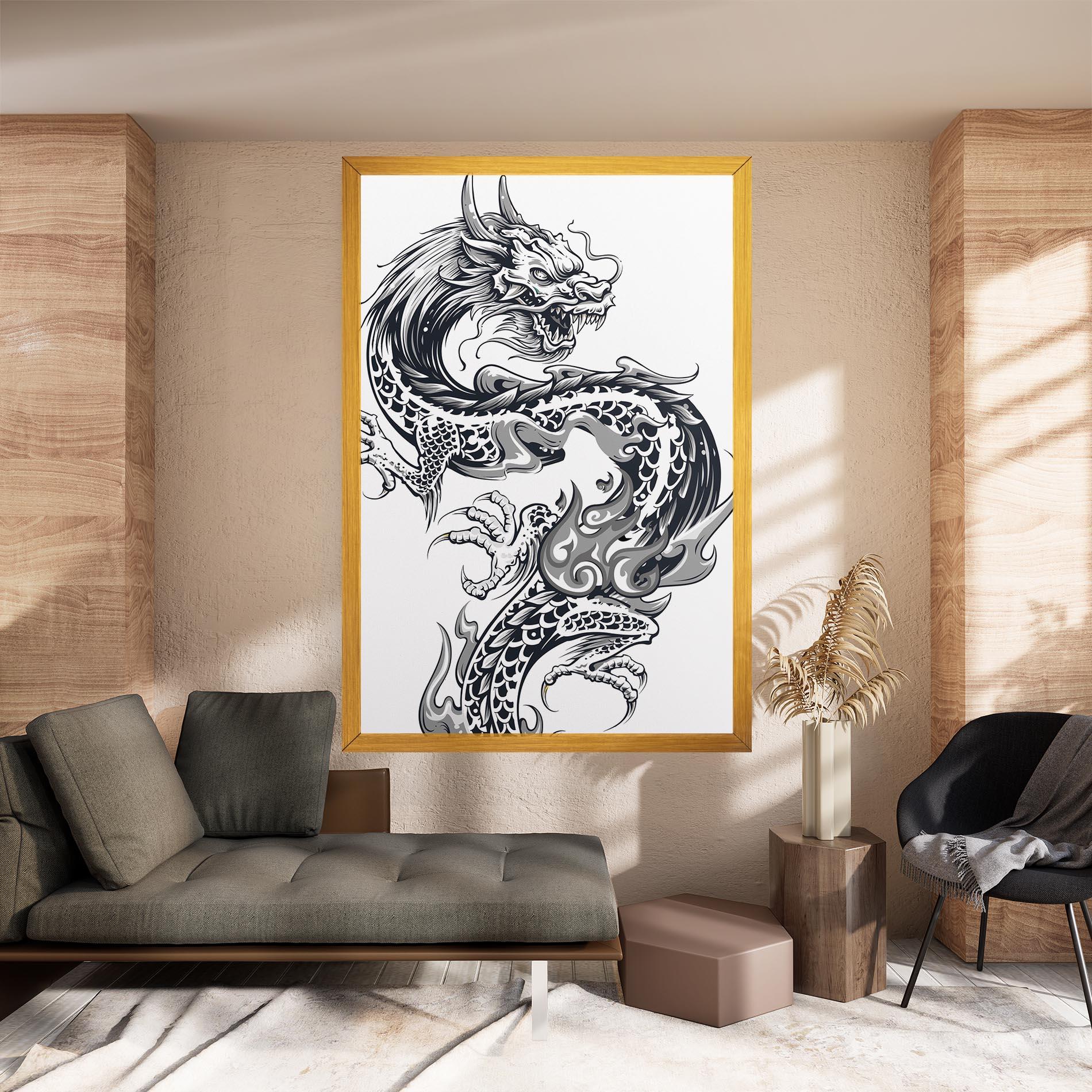 Tablou Canvas Dragon Line mockup 8