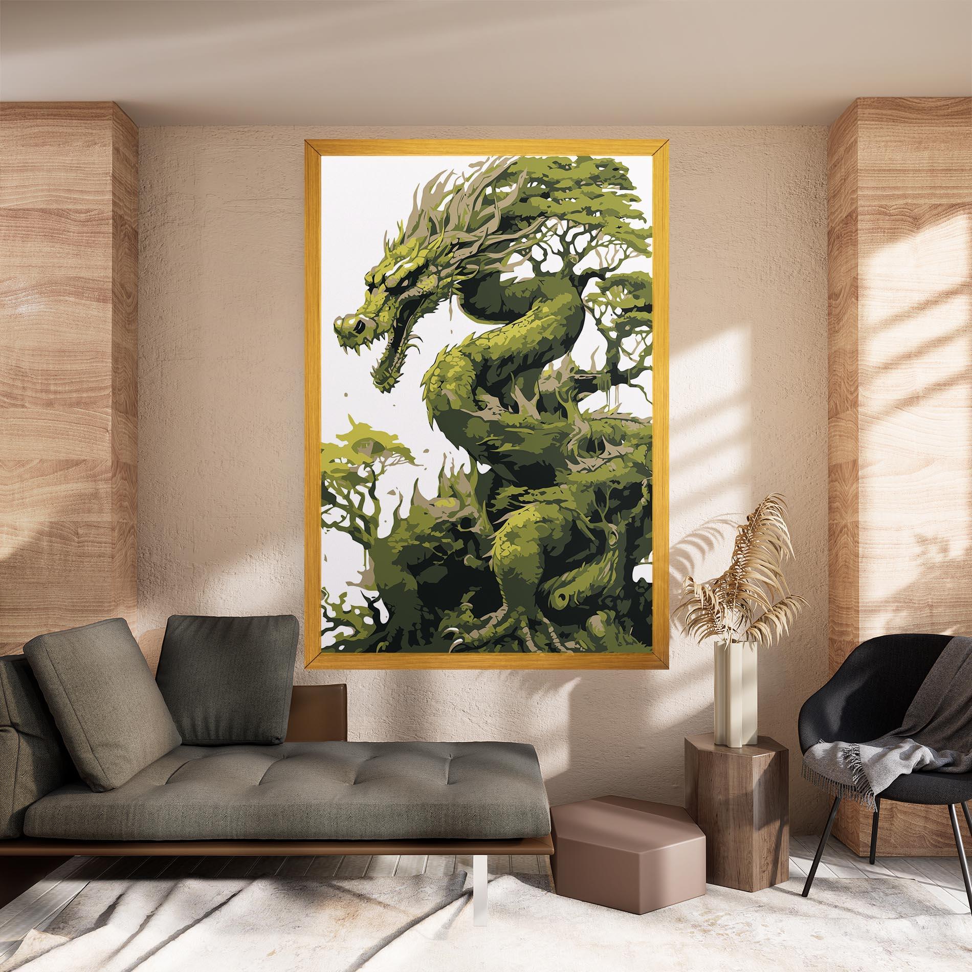 Tablou Canvas Green Nature Dragon mockup 8