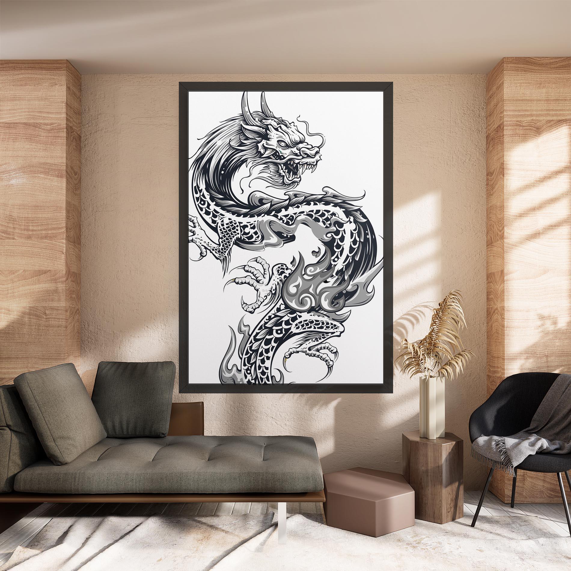 Tablou Canvas Dragon Line mockup 8