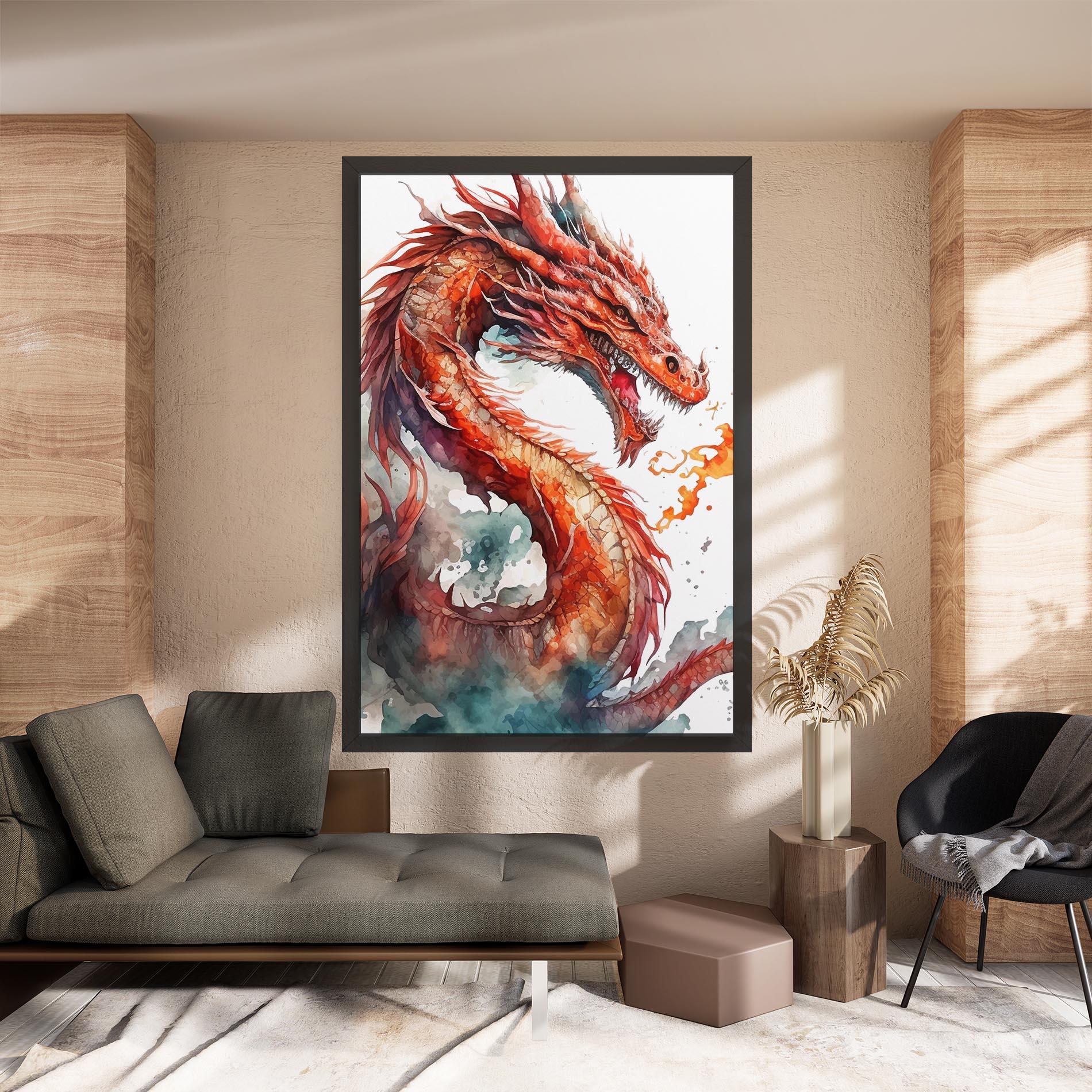 Tablou Canvas Fire Dragon mockup 8