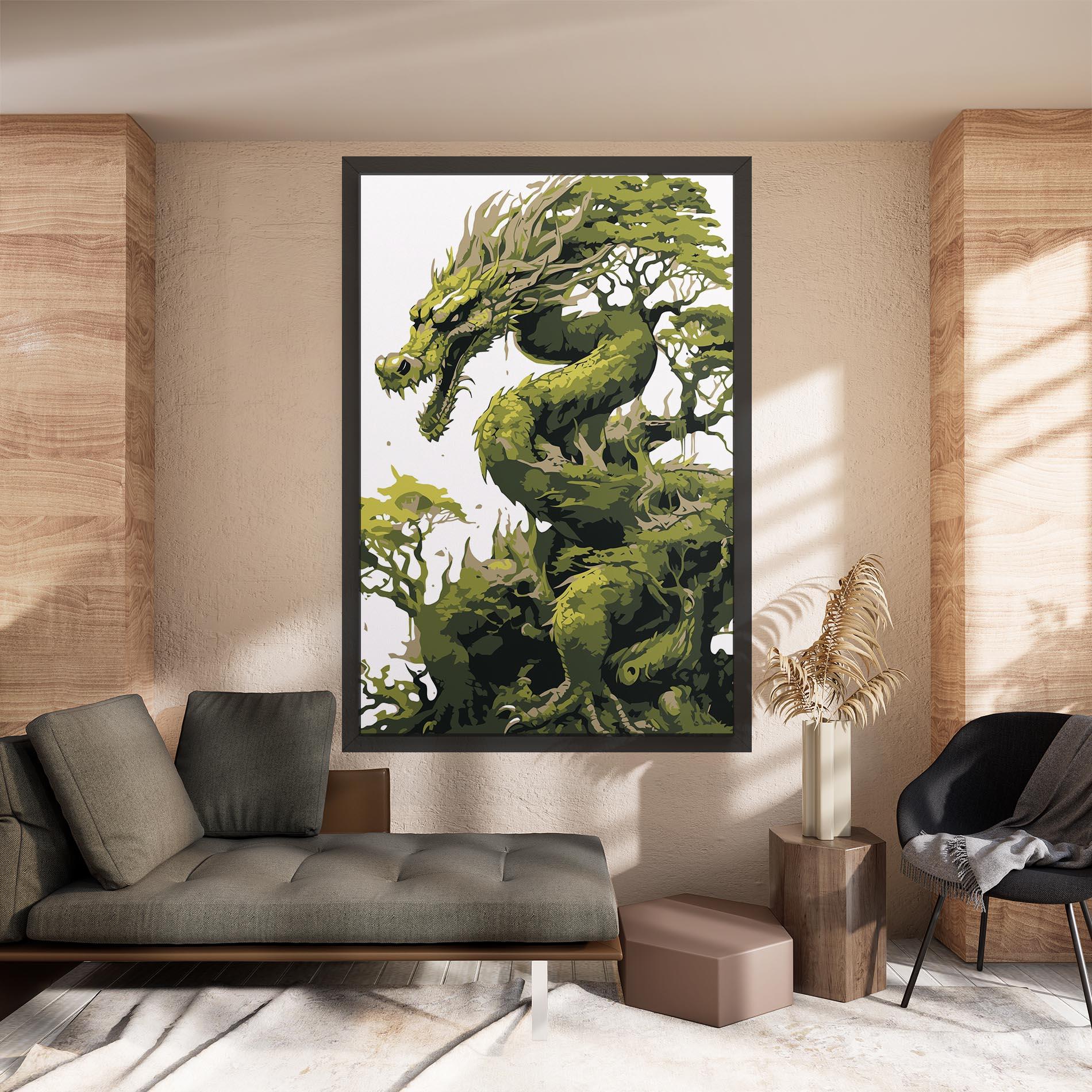 Tablou Canvas Green Nature Dragon mockup 8