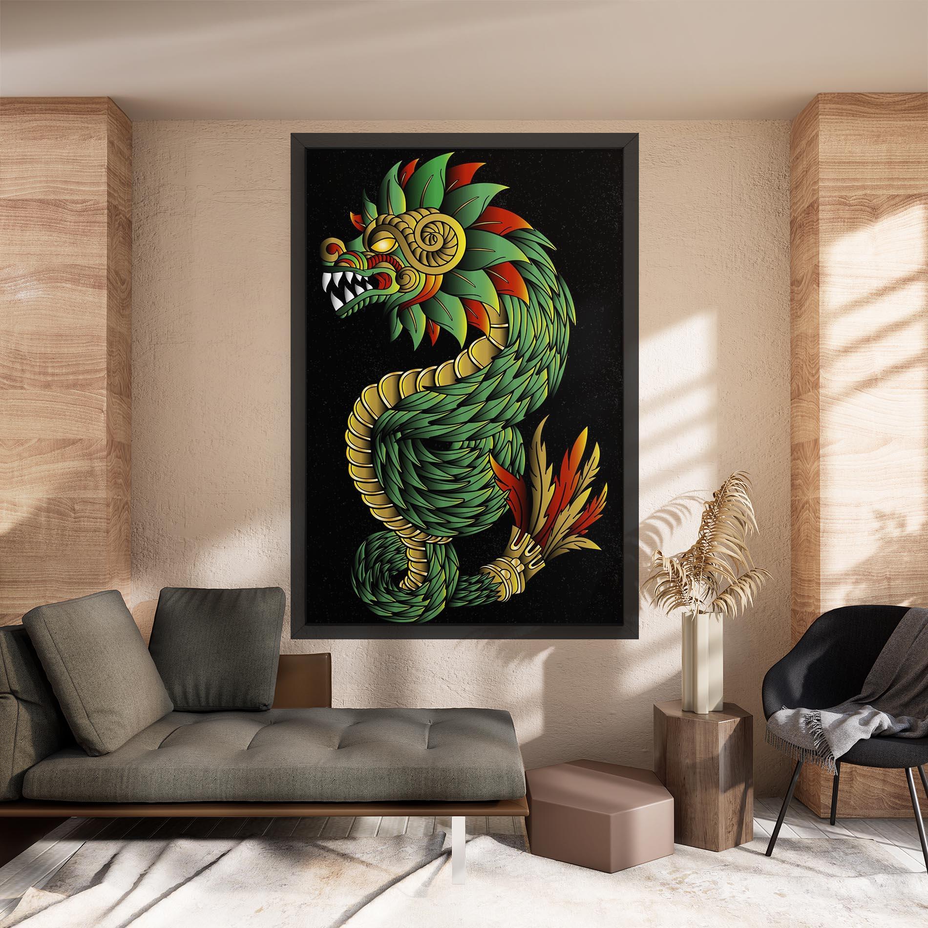 Tablou Canvas Green Yellow Dragon mockup 8