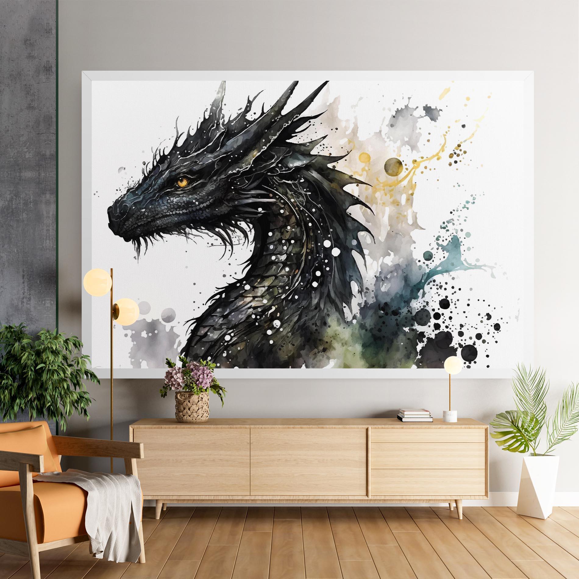 Tablou Canvas Black Dragon Art mockup 9