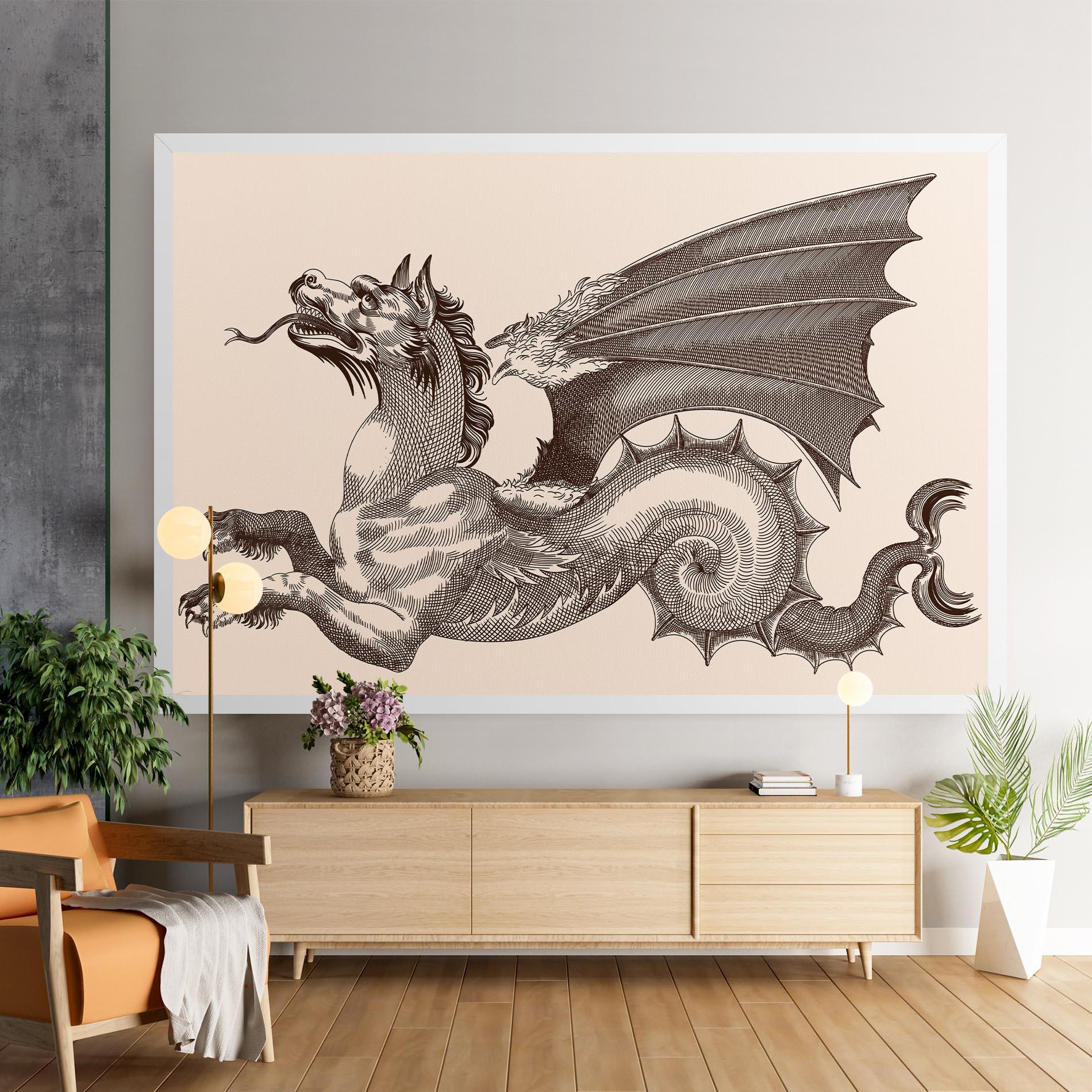Tablou Canvas Brown Dragon mockup 9