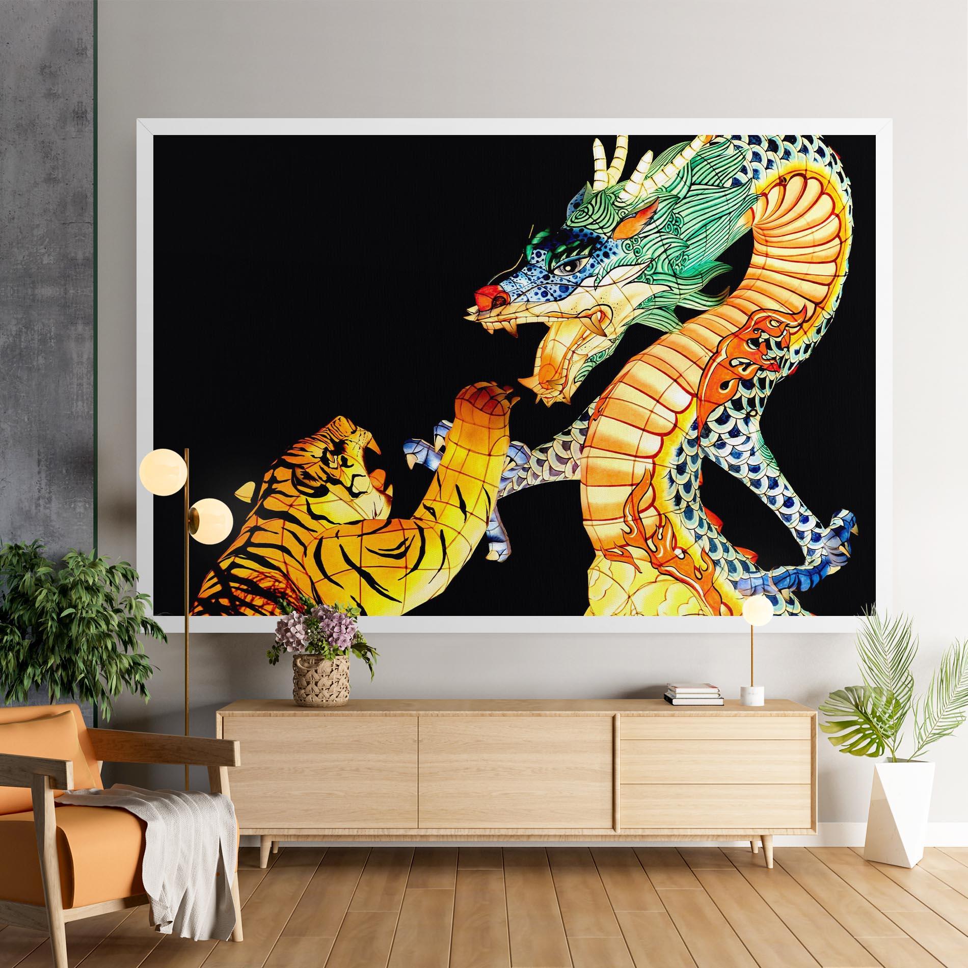 Tablou Canvas Chinese Dragon And Tiger mockup 9