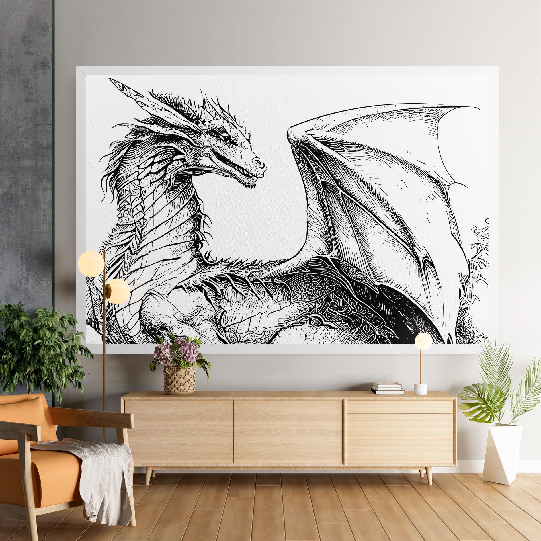 Tablou Canvas Dragon Sketch mockup 9