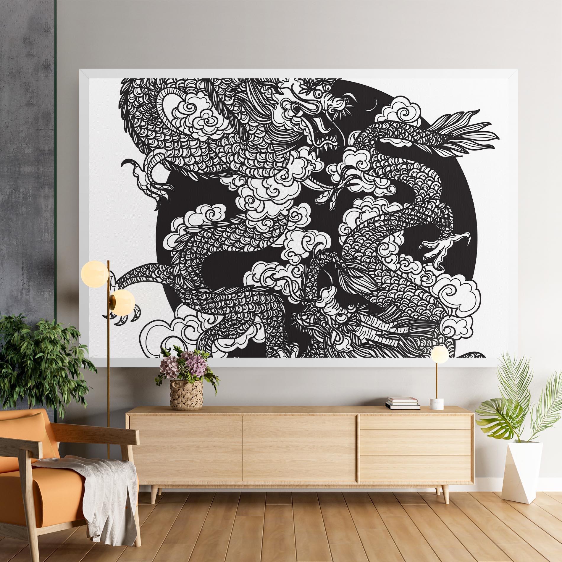 Tablou Canvas Grey Moon Dragon mockup 9