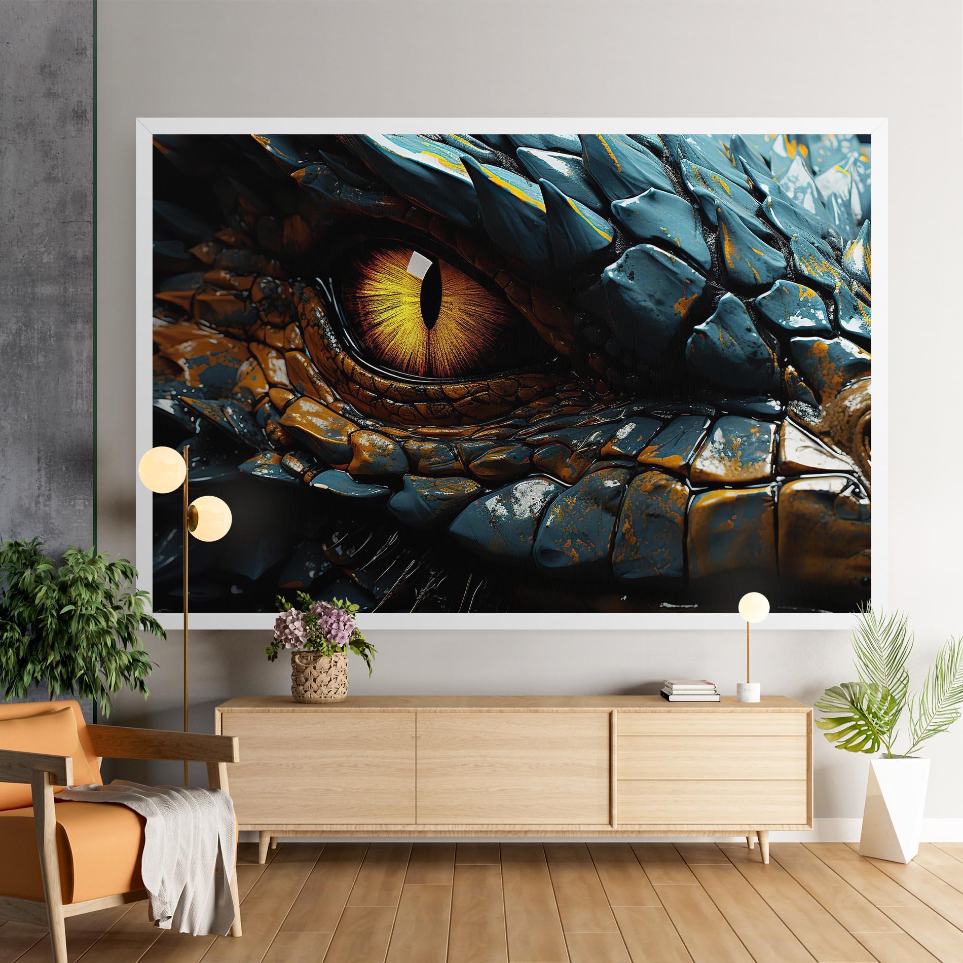Tablou Canvas Yellow Dragon Eye mockup 9