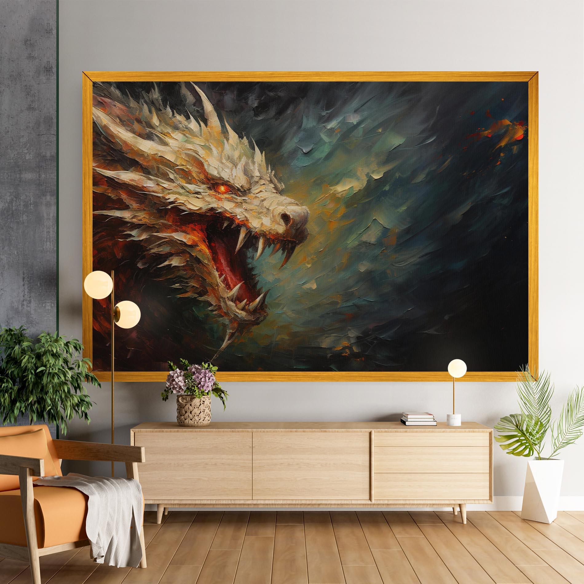 Tablou Canvas Angry Dragon Painting mockup 9