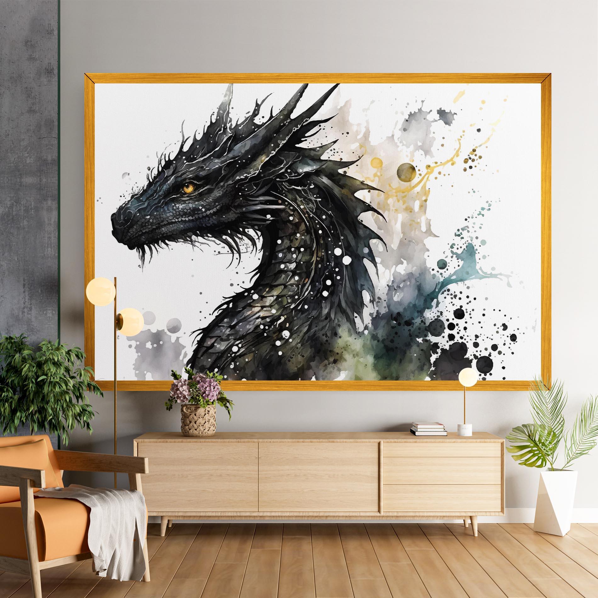 Tablou Canvas Black Dragon Art mockup 9