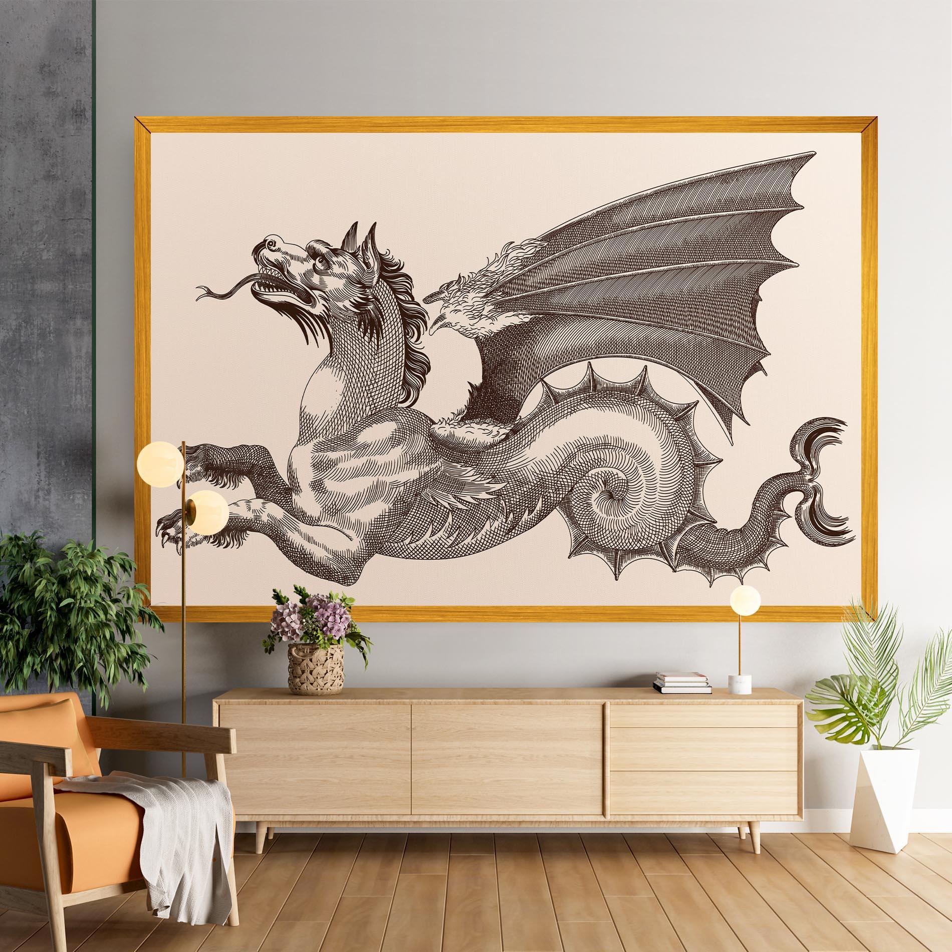 Tablou Canvas Brown Dragon mockup 9