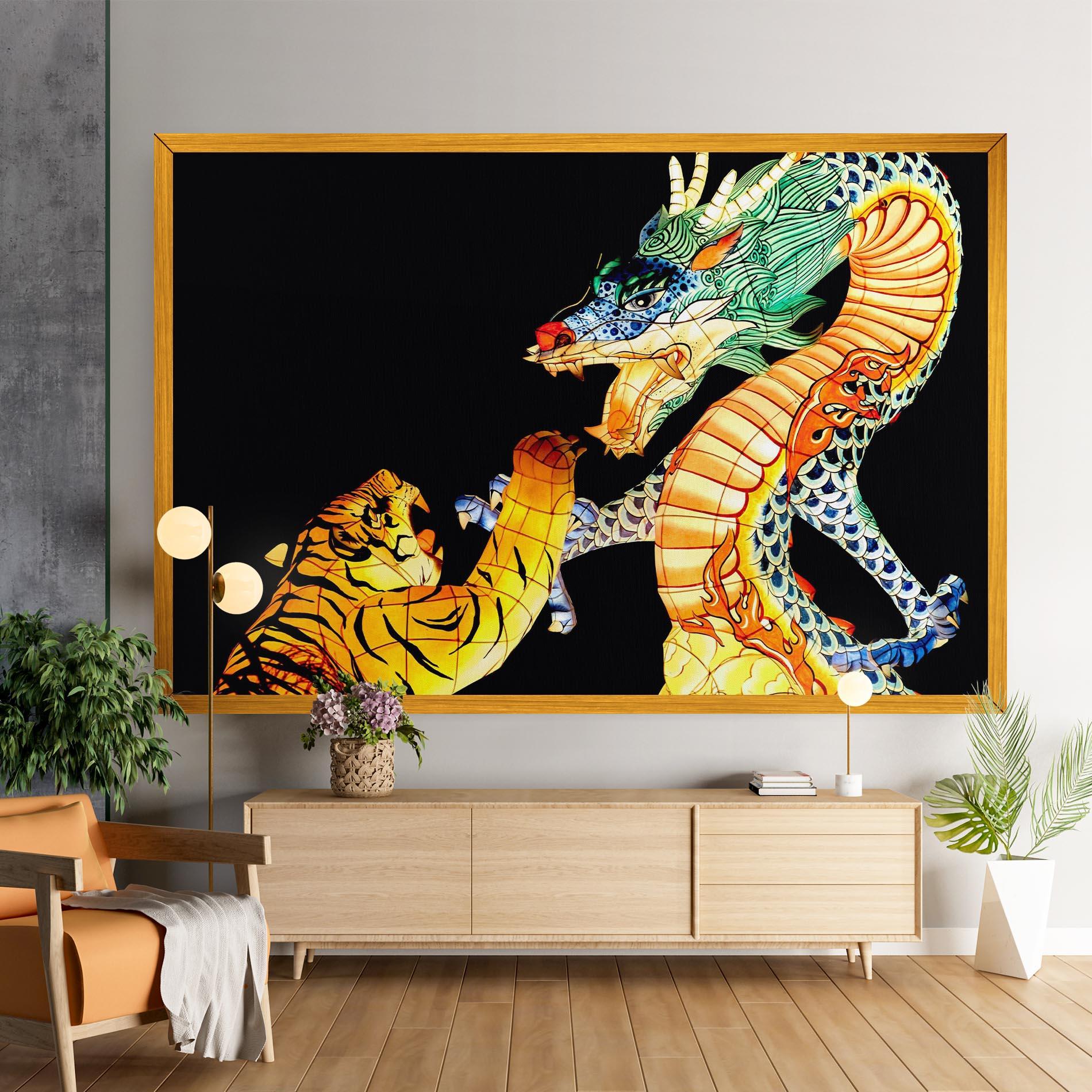 Tablou Canvas Chinese Dragon And Tiger mockup 9