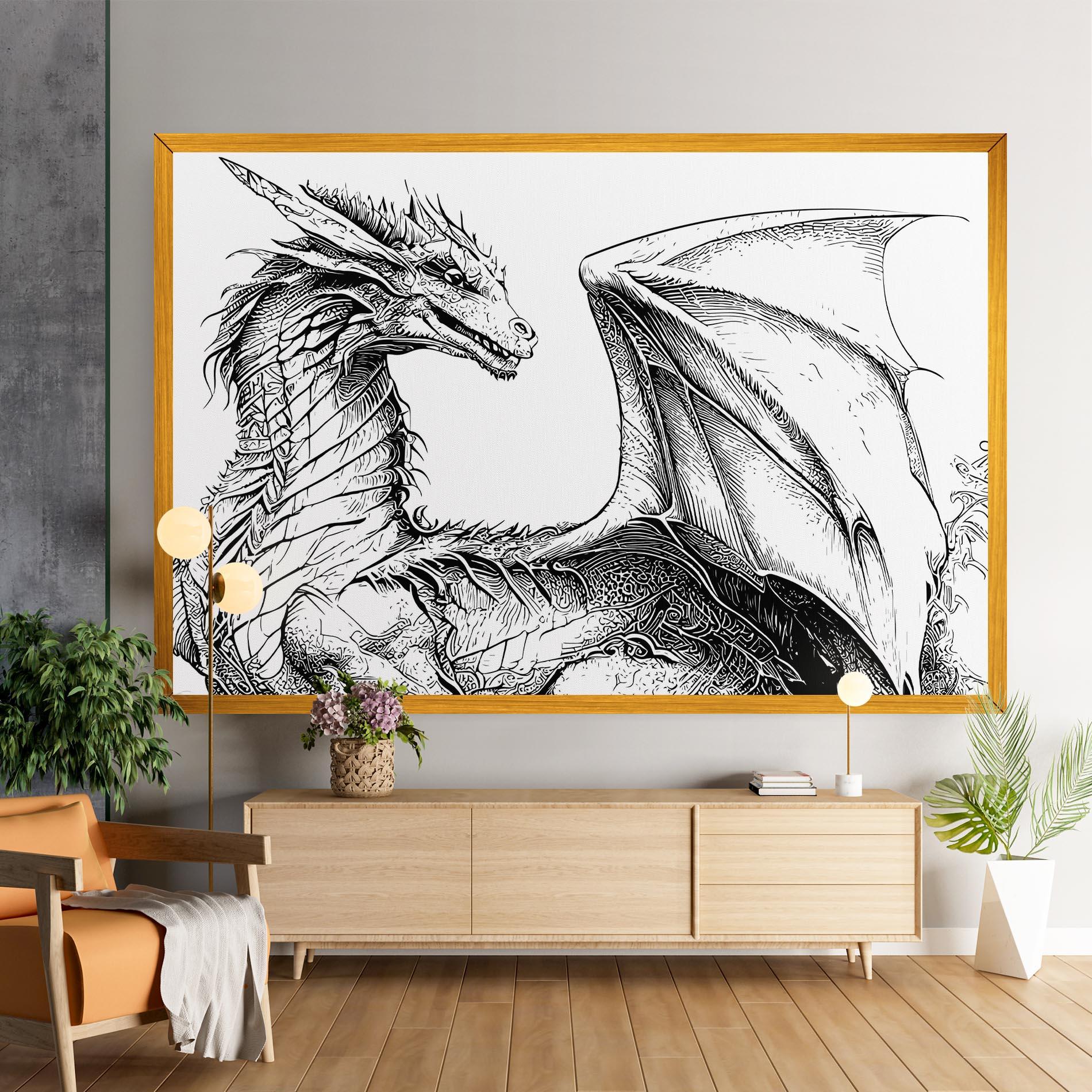 Tablou Canvas Dragon Sketch mockup 9