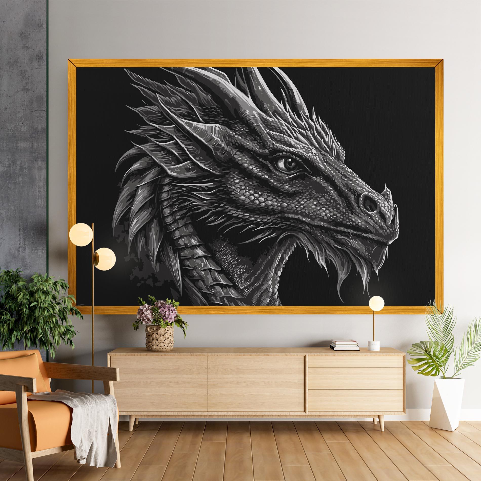 Tablou Canvas Grey Dragon mockup 9