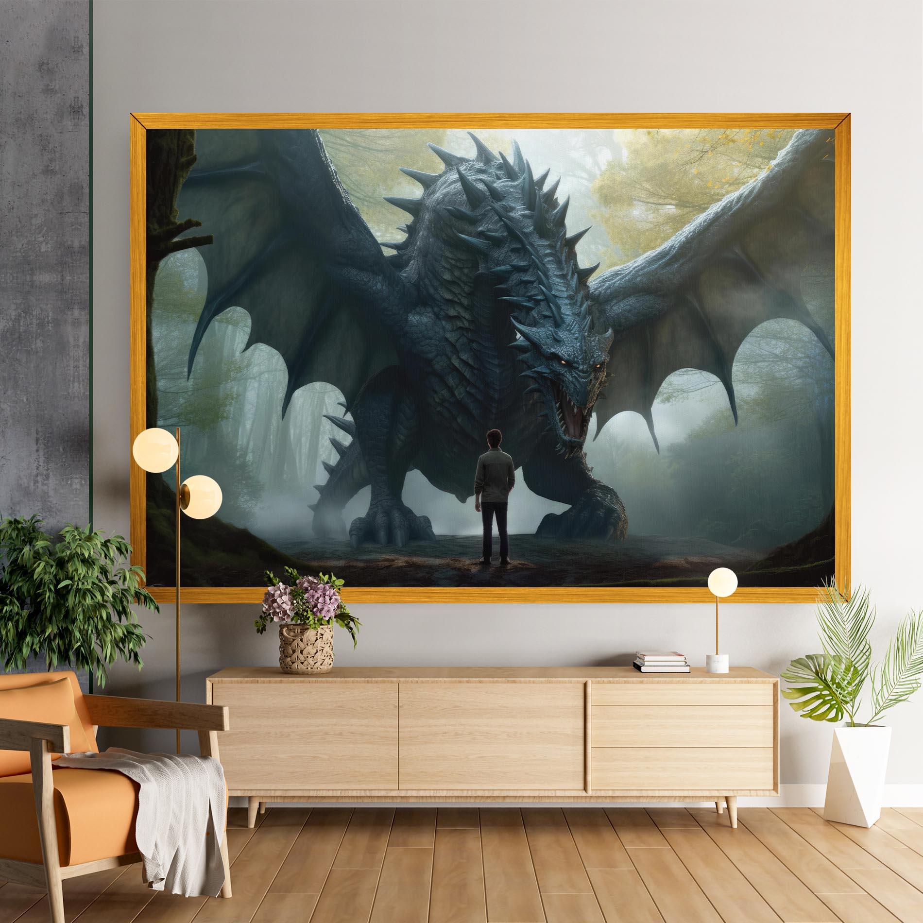 Tablou Canvas Huge Dragon Fantasy mockup 9