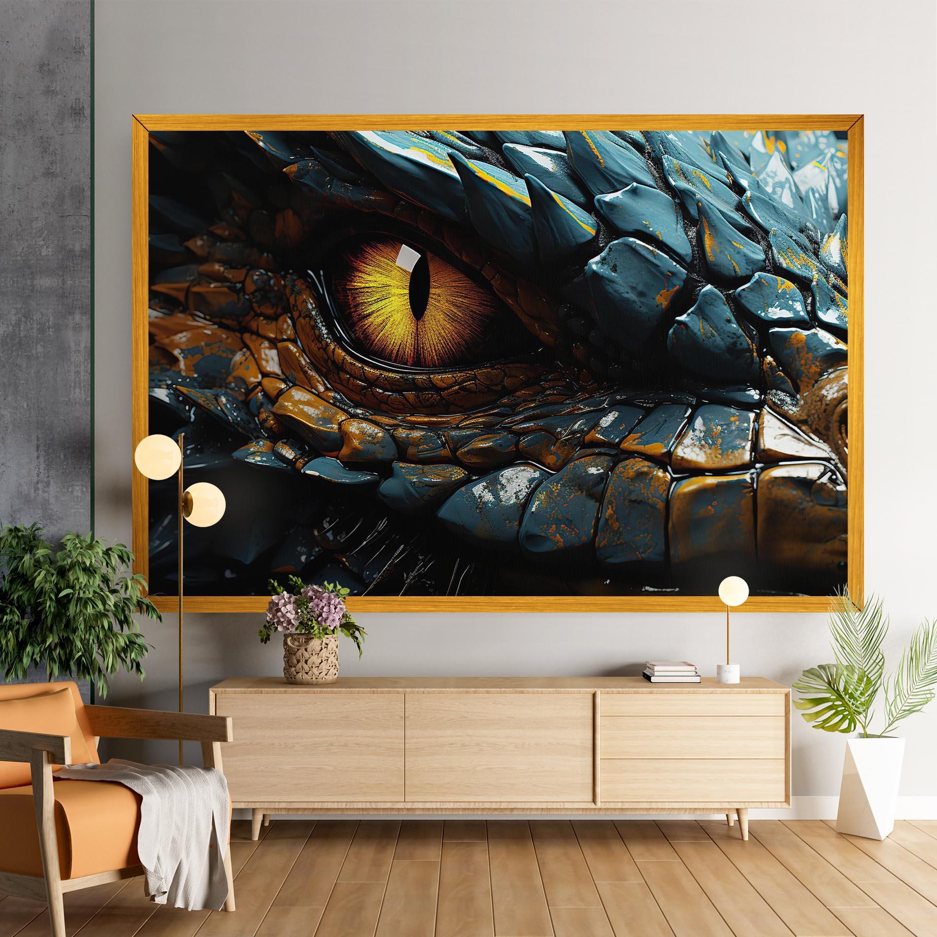 Tablou Canvas Yellow Dragon Eye mockup 9