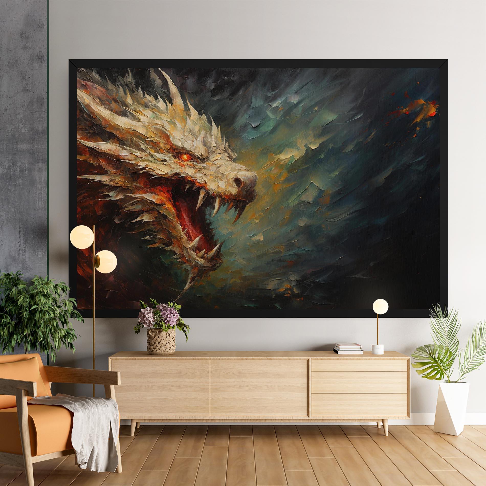 Tablou Canvas Angry Dragon Painting mockup 9