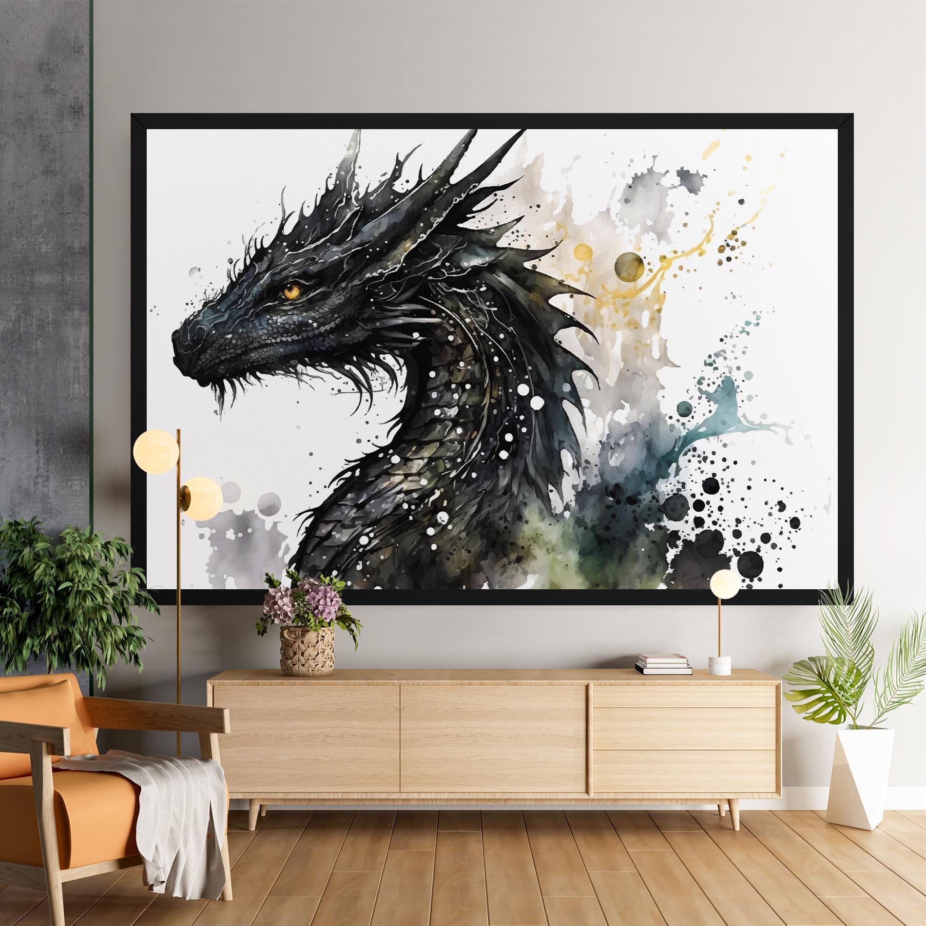 Tablou Canvas Black Dragon Art mockup 9