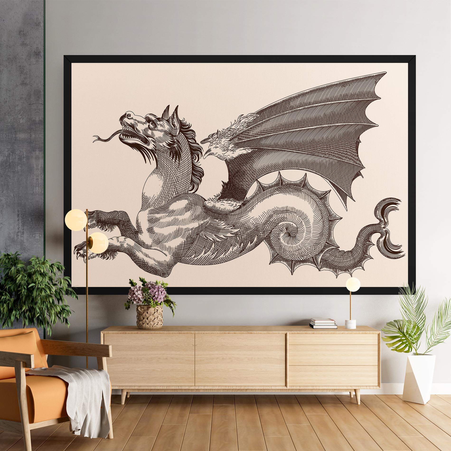Tablou Canvas Brown Dragon mockup 9