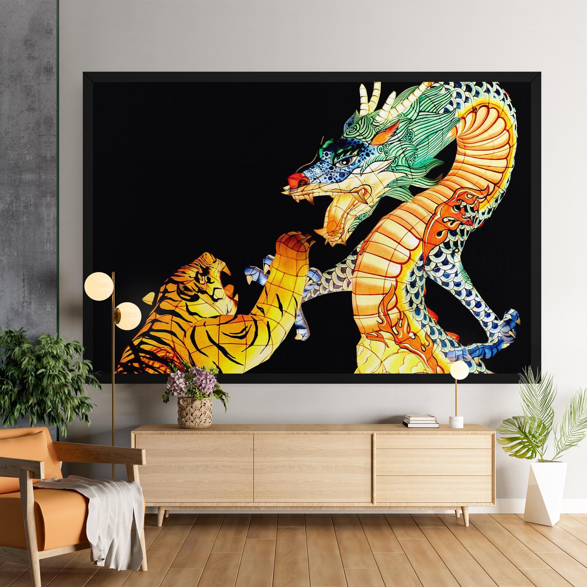 Tablou Canvas Chinese Dragon And Tiger mockup 9