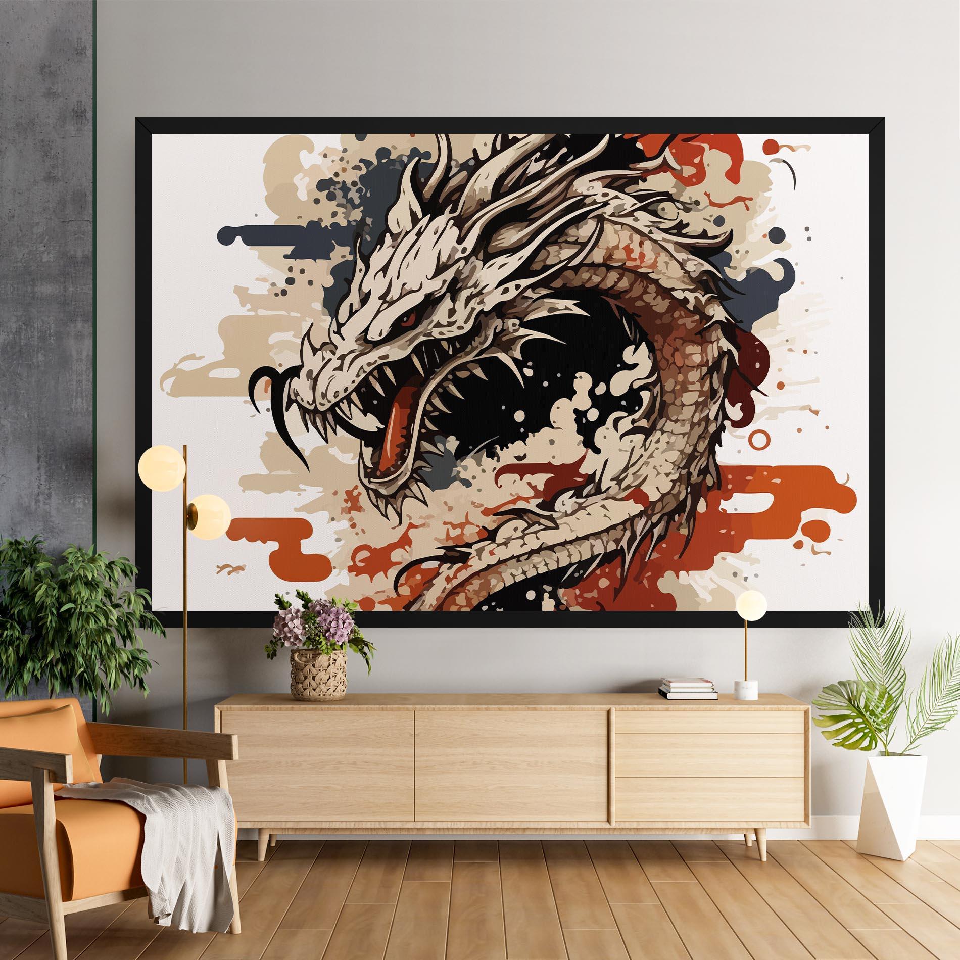 Tablou Canvas Cream Dragon Art mockup 9