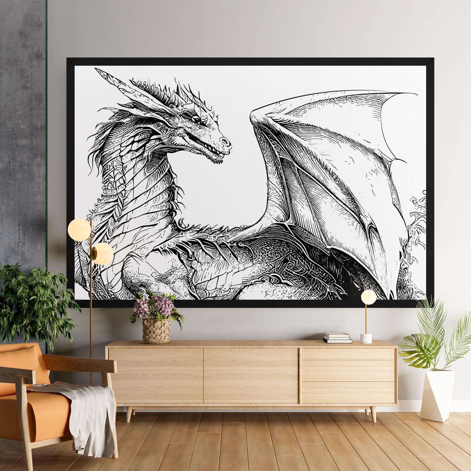 Tablou Canvas Dragon Sketch mockup 9