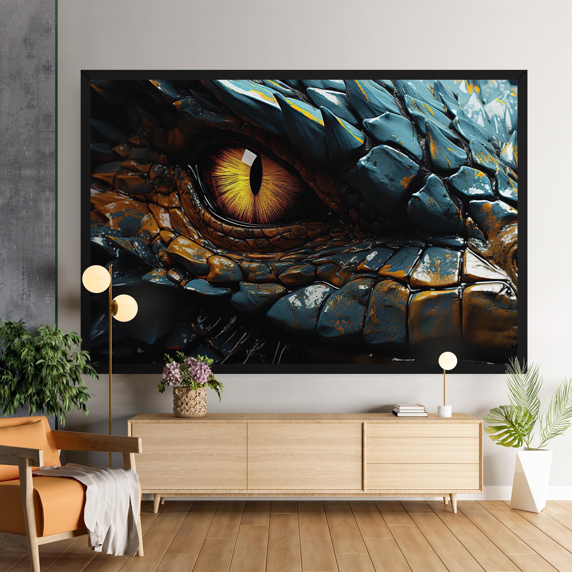 Tablou Canvas Yellow Dragon Eye mockup 9