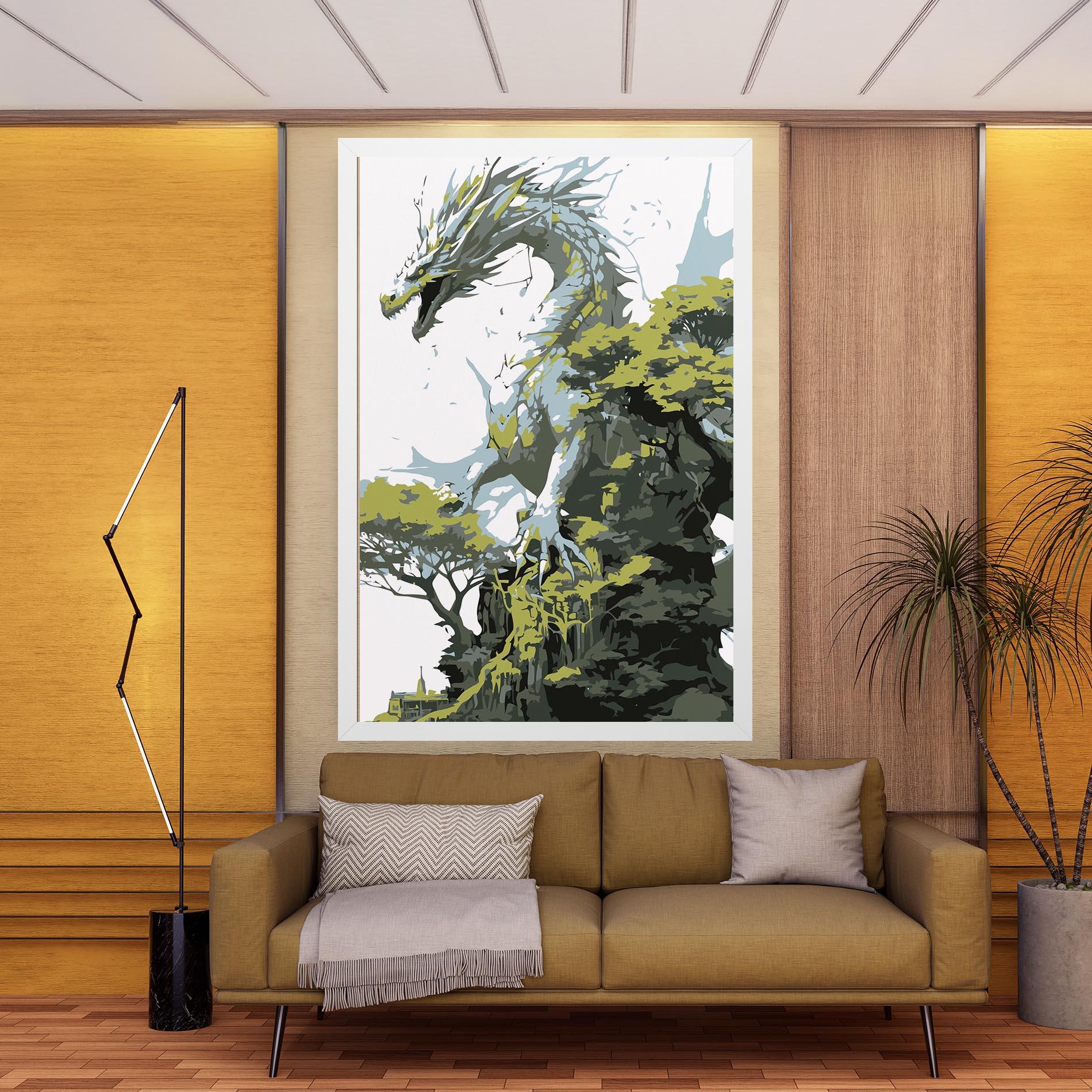Tablou Canvas Grey Nature Dragon mockup 9