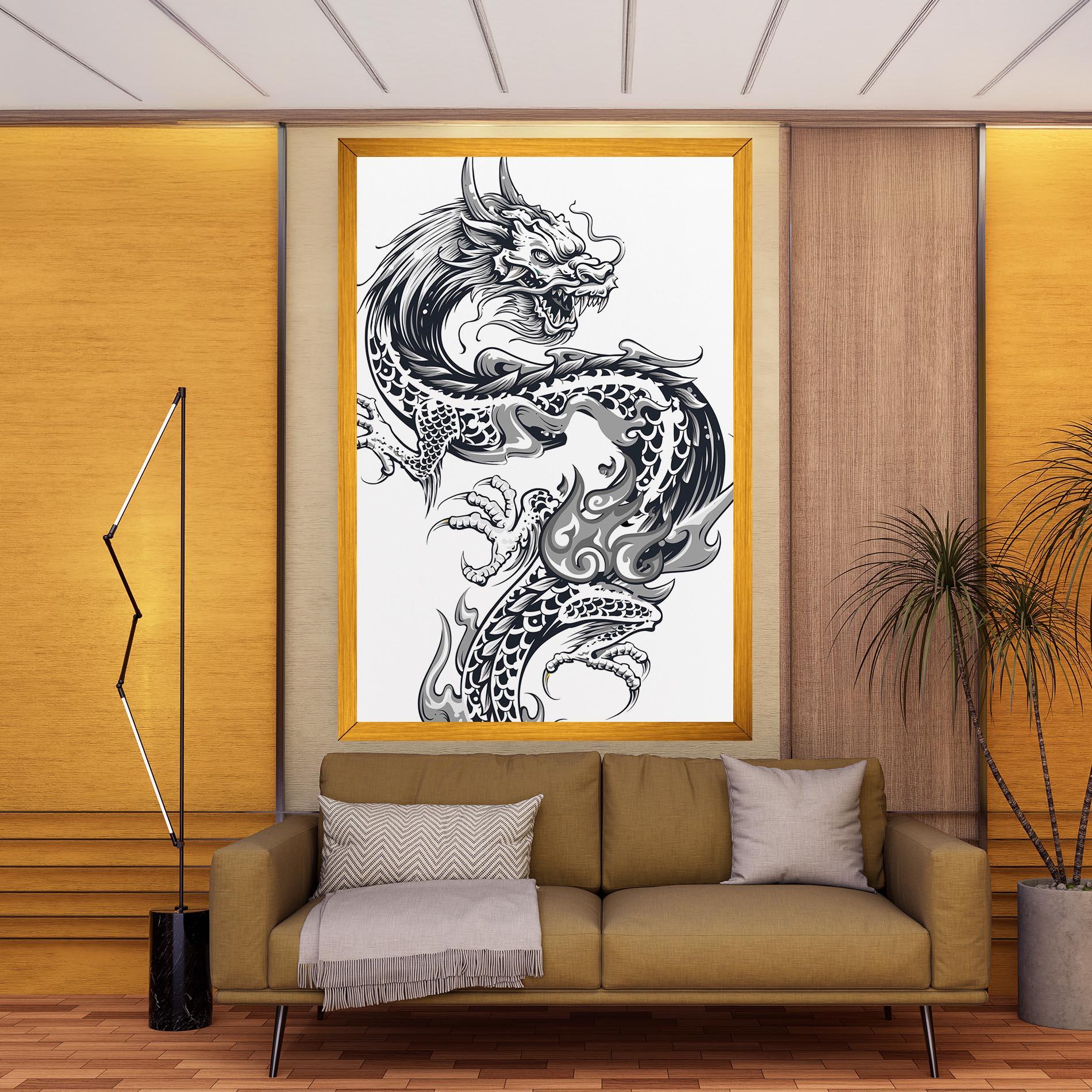 Tablou Canvas Dragon Line mockup 9