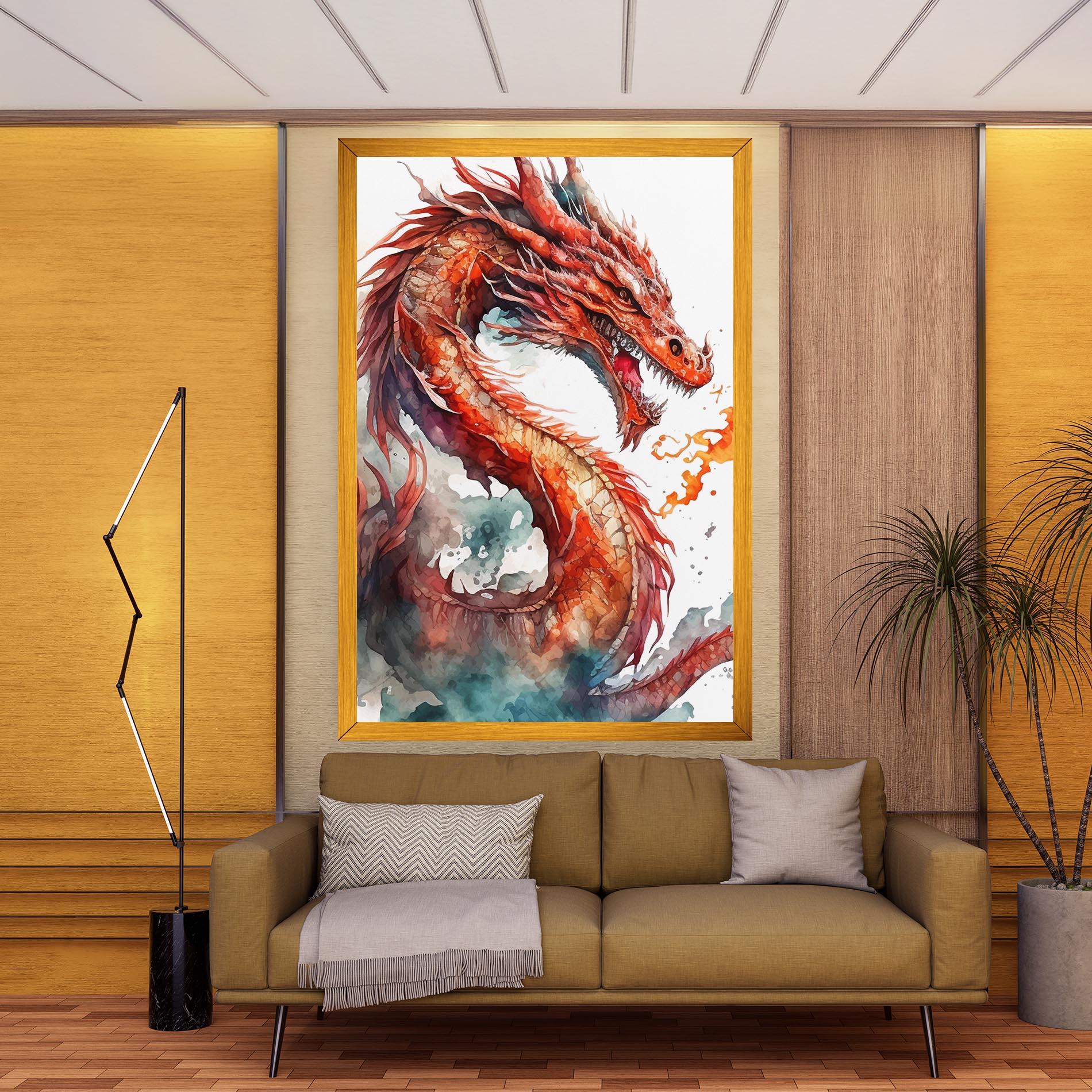 Tablou Canvas Fire Dragon mockup 9