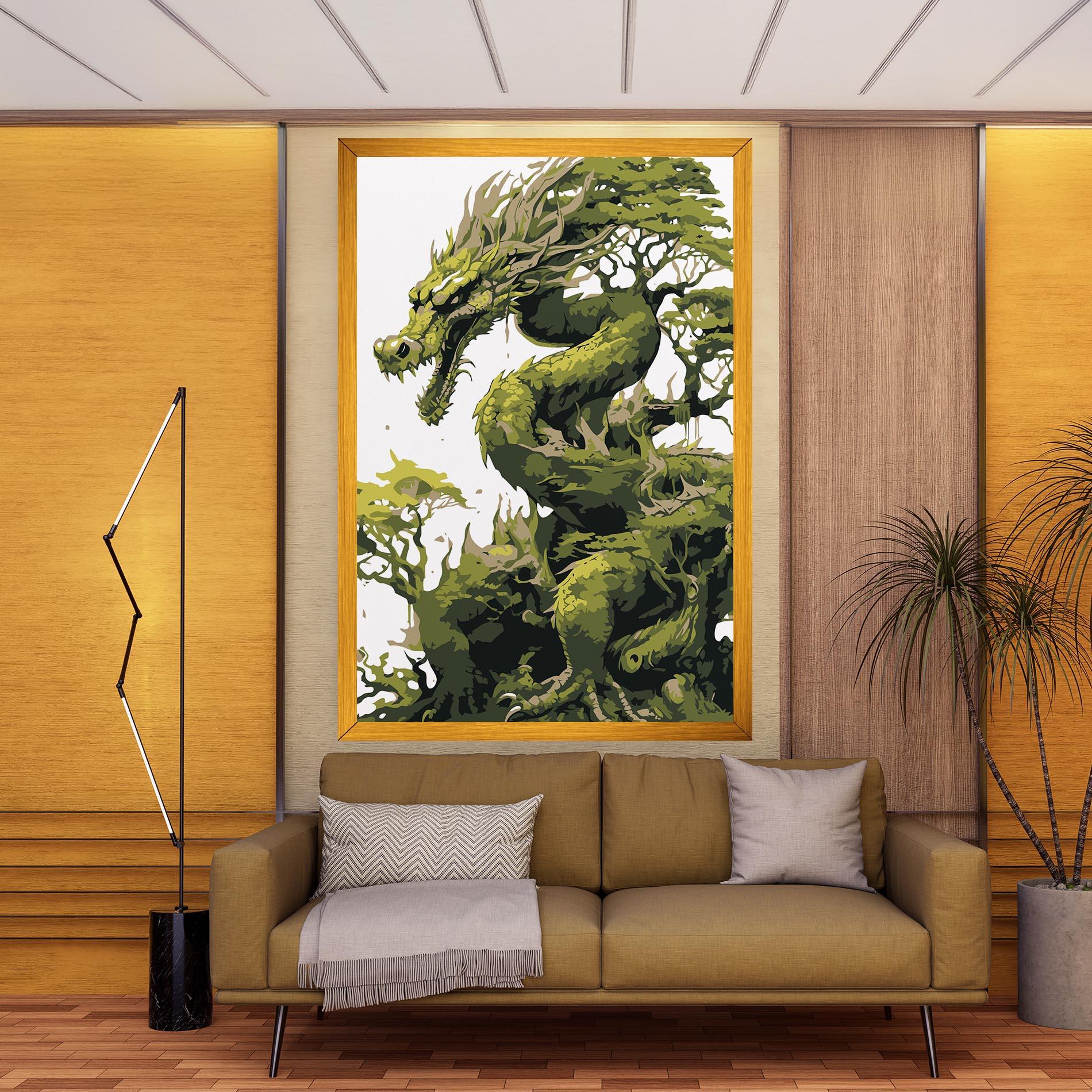 Tablou Canvas Green Nature Dragon mockup 9