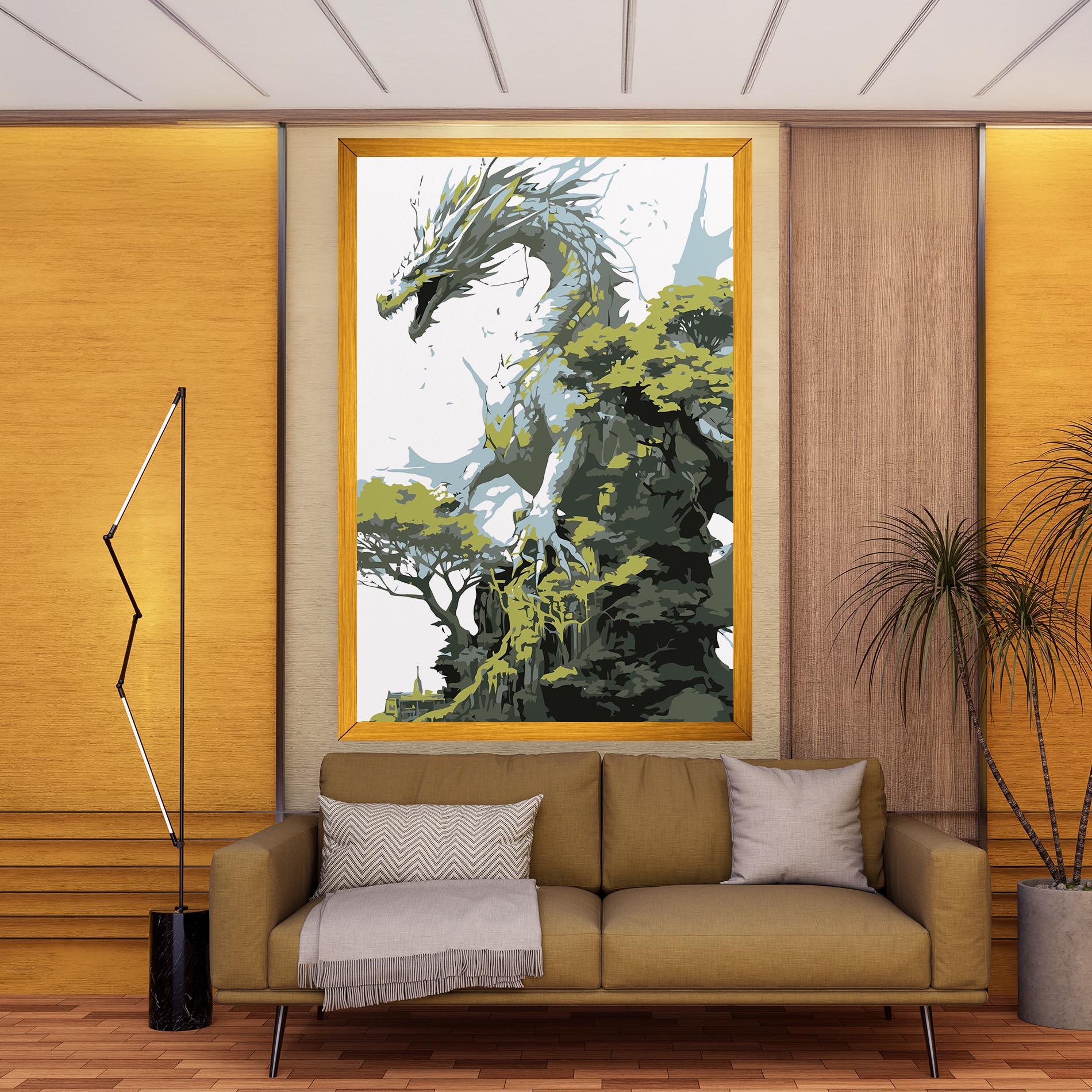 Tablou Canvas Grey Nature Dragon mockup 9