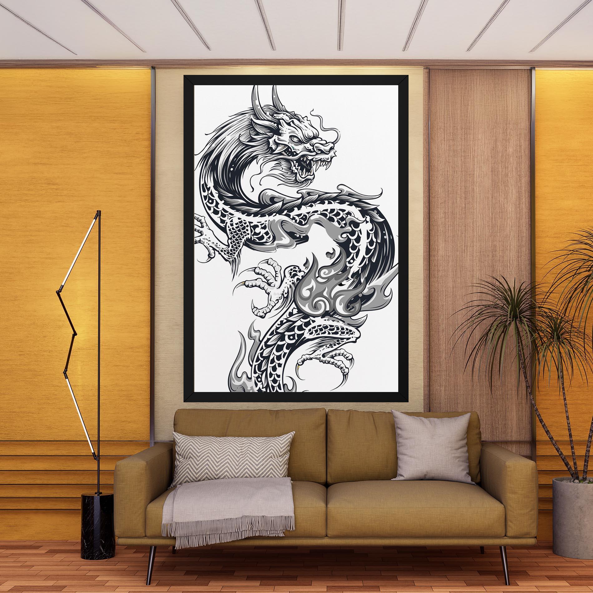 Tablou Canvas Dragon Line mockup 9