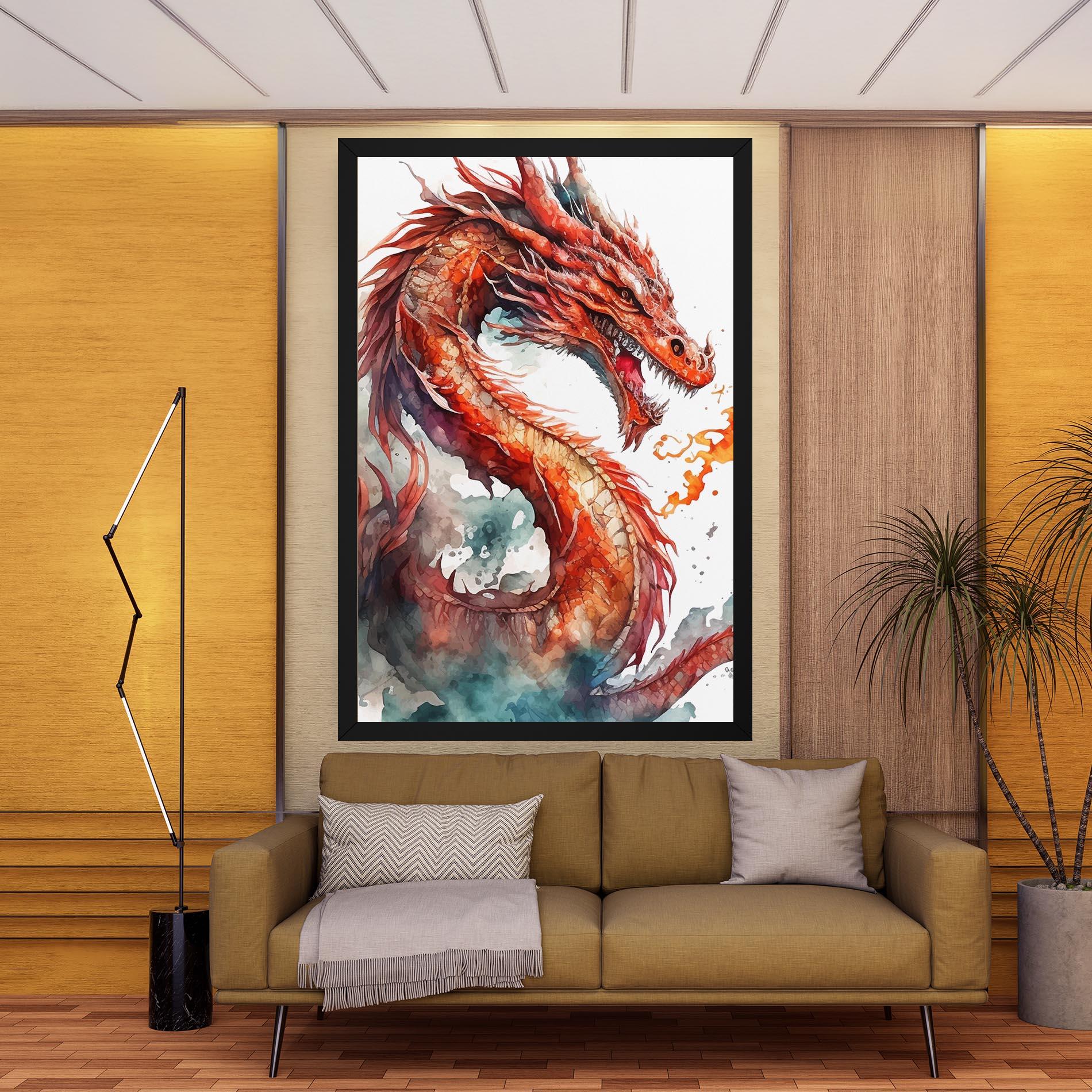 Tablou Canvas Fire Dragon mockup 9