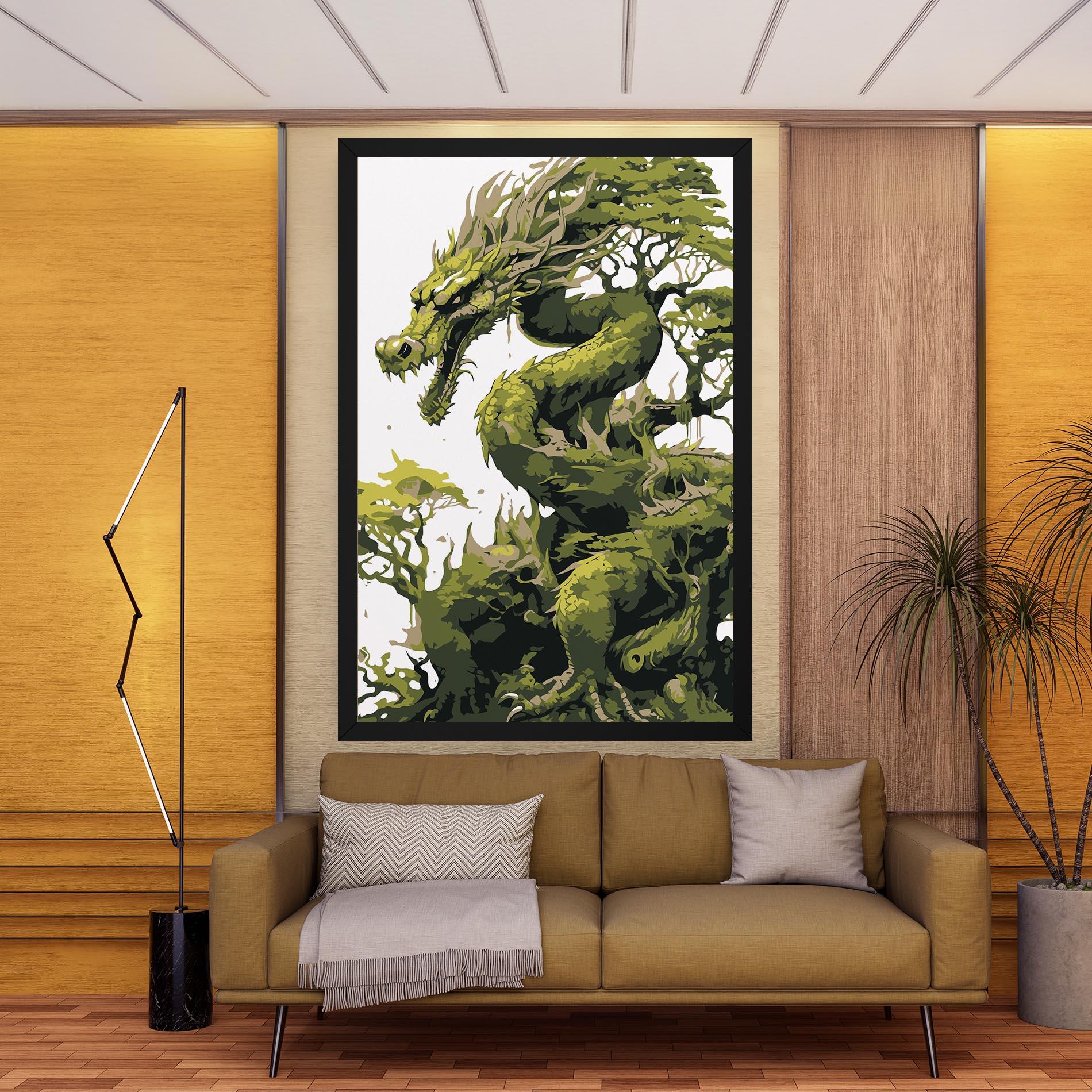 Tablou Canvas Green Nature Dragon mockup 9
