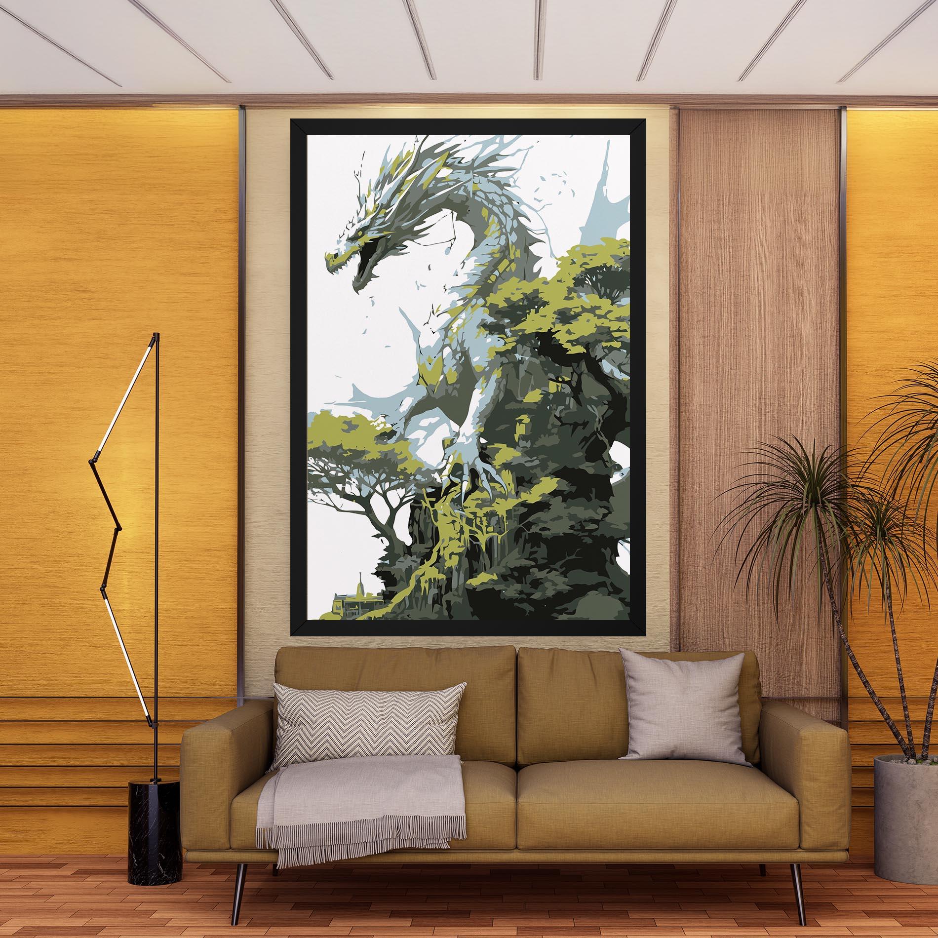 Tablou Canvas Grey Nature Dragon mockup 9