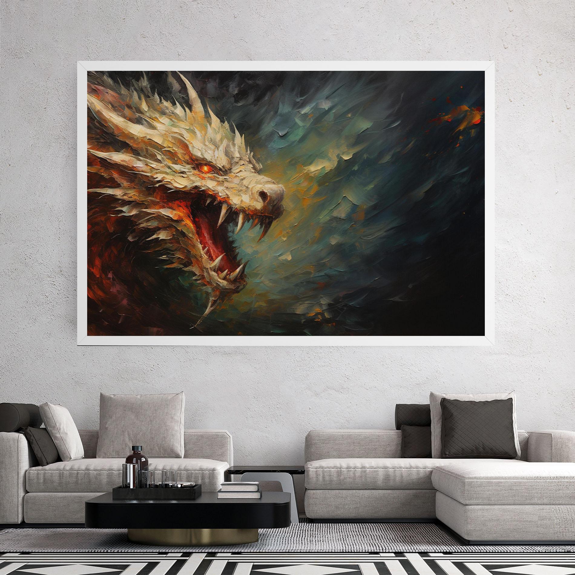 Tablou Canvas Angry Dragon Painting mockup 2