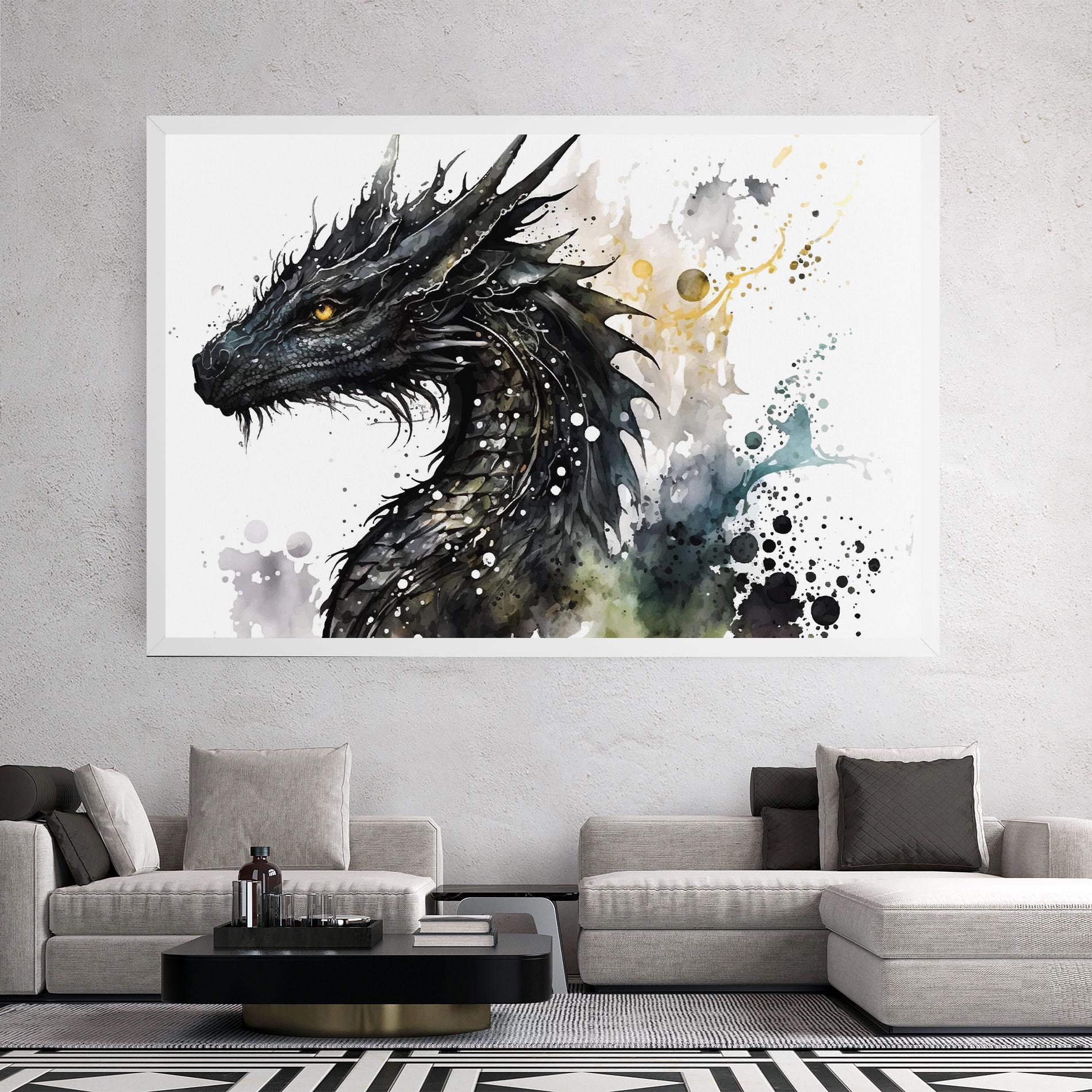 Tablou Canvas Black Dragon Art mockup 2