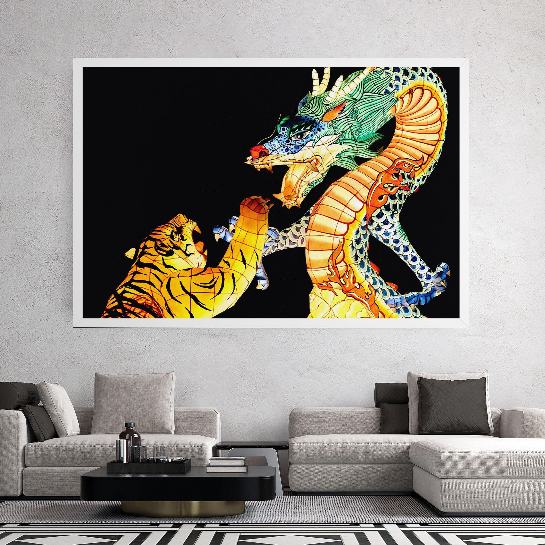 Tablou Canvas Chinese Dragon And Tiger mockup 2