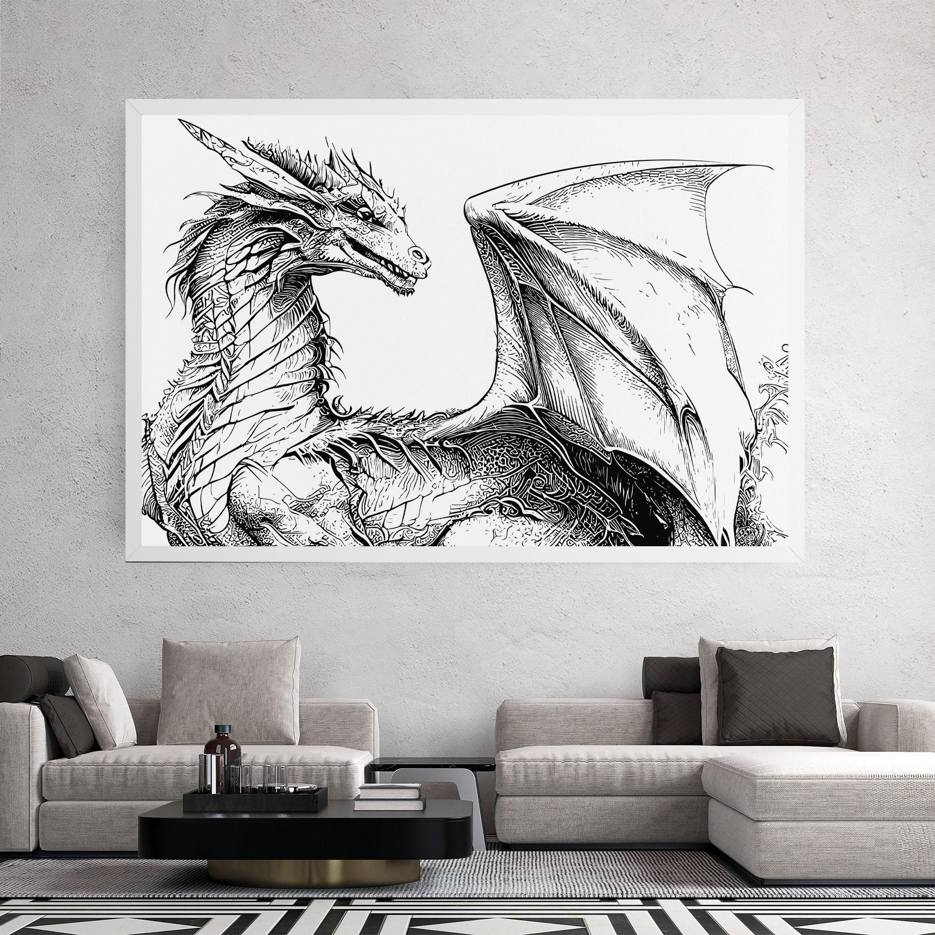 Tablou Canvas Dragon Sketch mockup 2