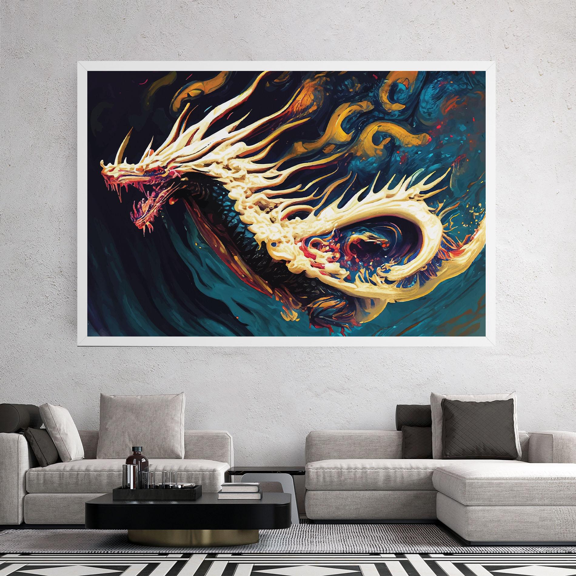 Tablou Canvas Flying Acrylic Dragon mockup 2