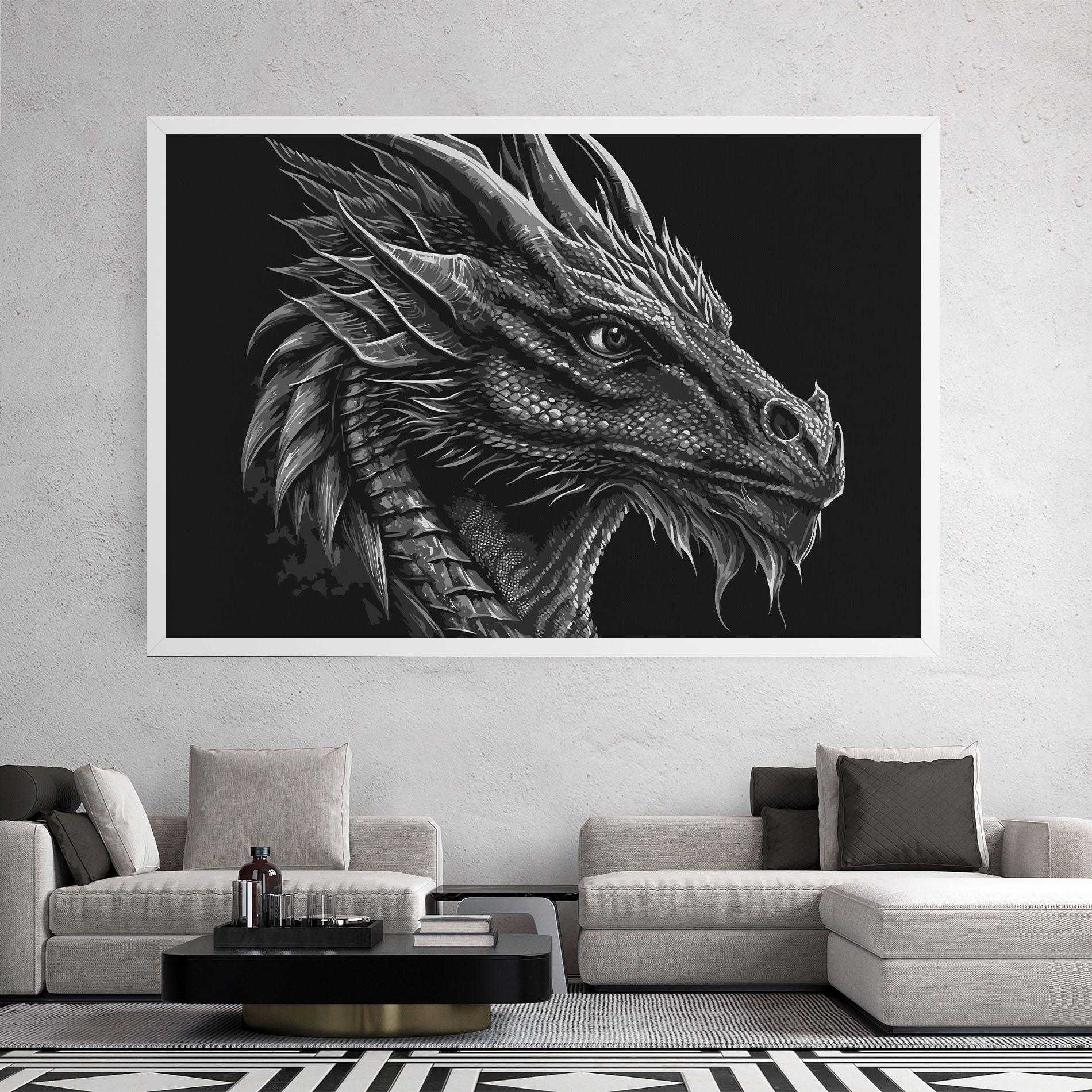 Tablou Canvas Grey Dragon mockup 2
