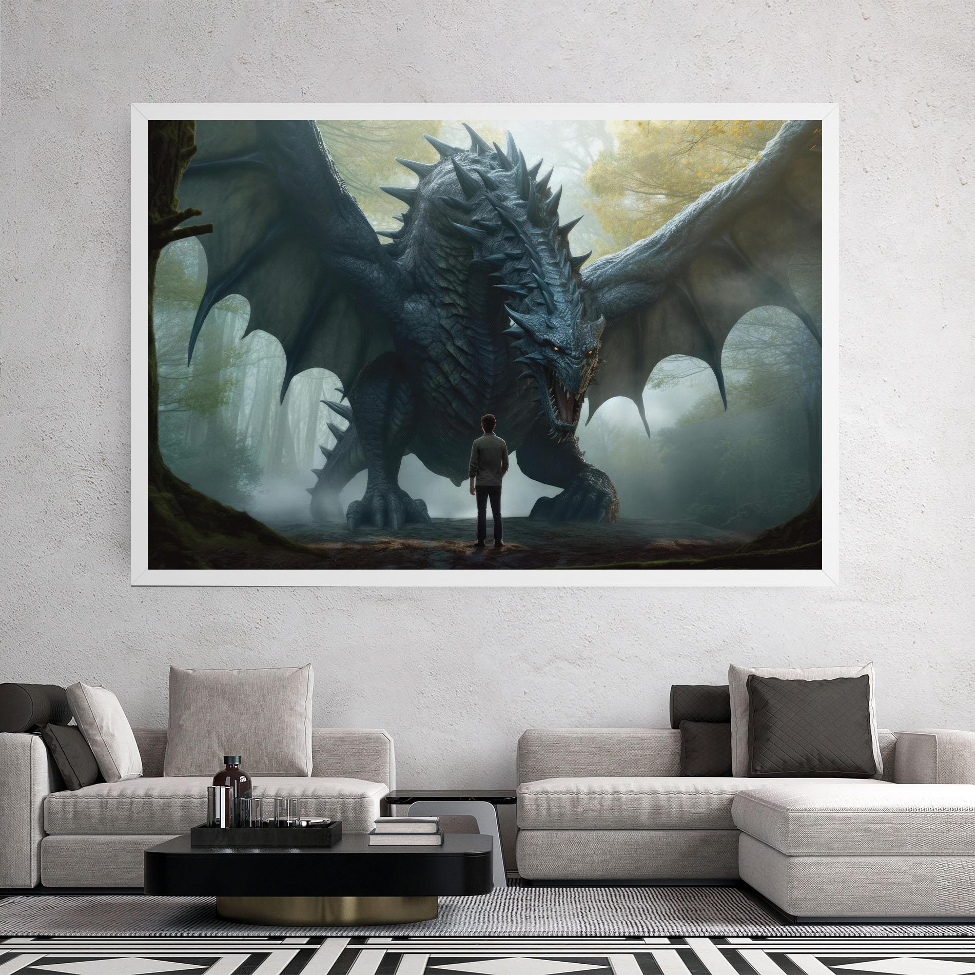 Tablou Canvas Huge Dragon Fantasy mockup 2