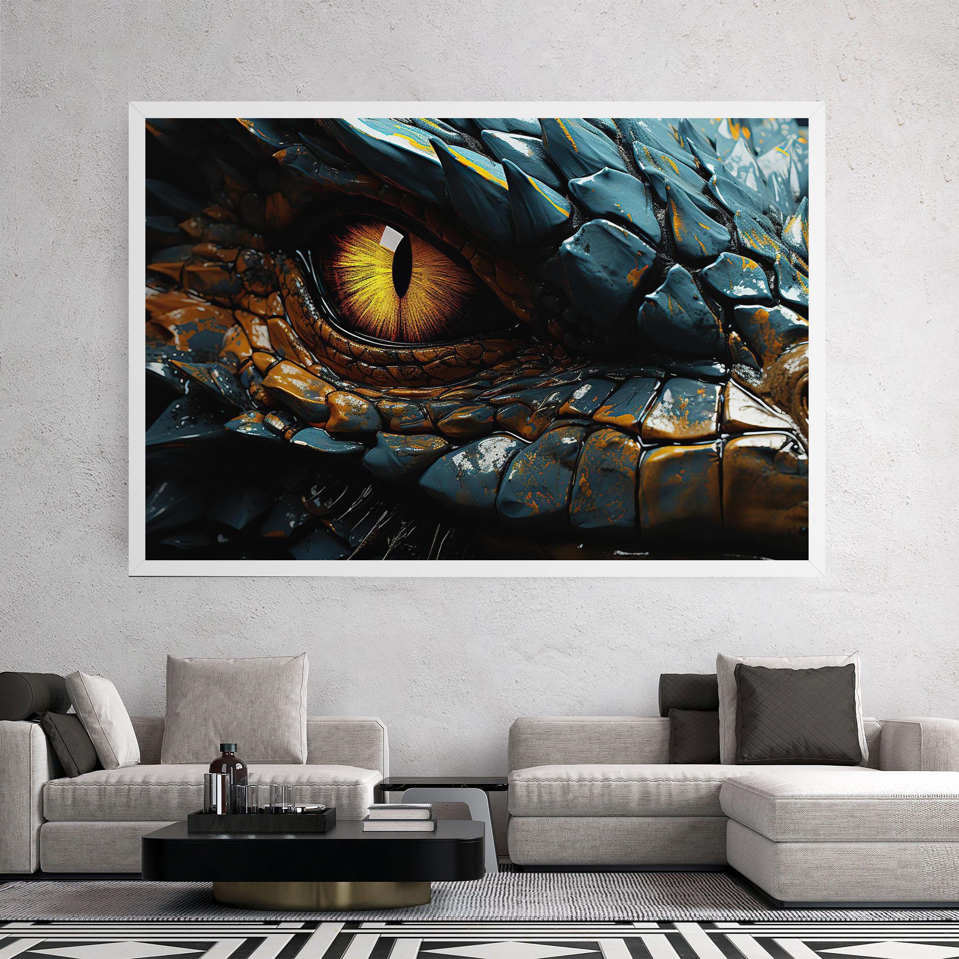 Tablou Canvas Yellow Dragon Eye mockup 2