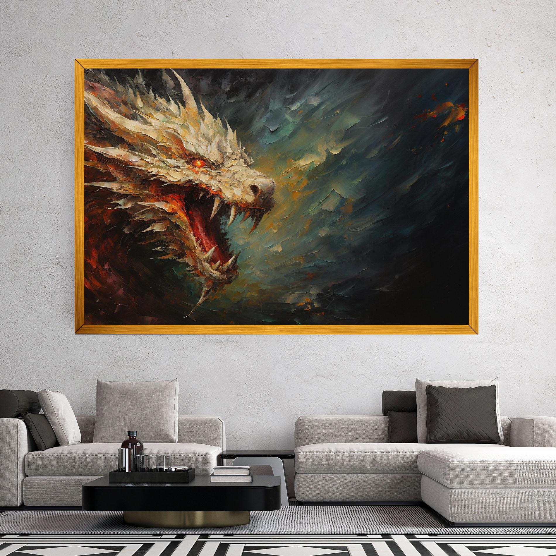 Tablou Canvas Angry Dragon Painting mockup 2