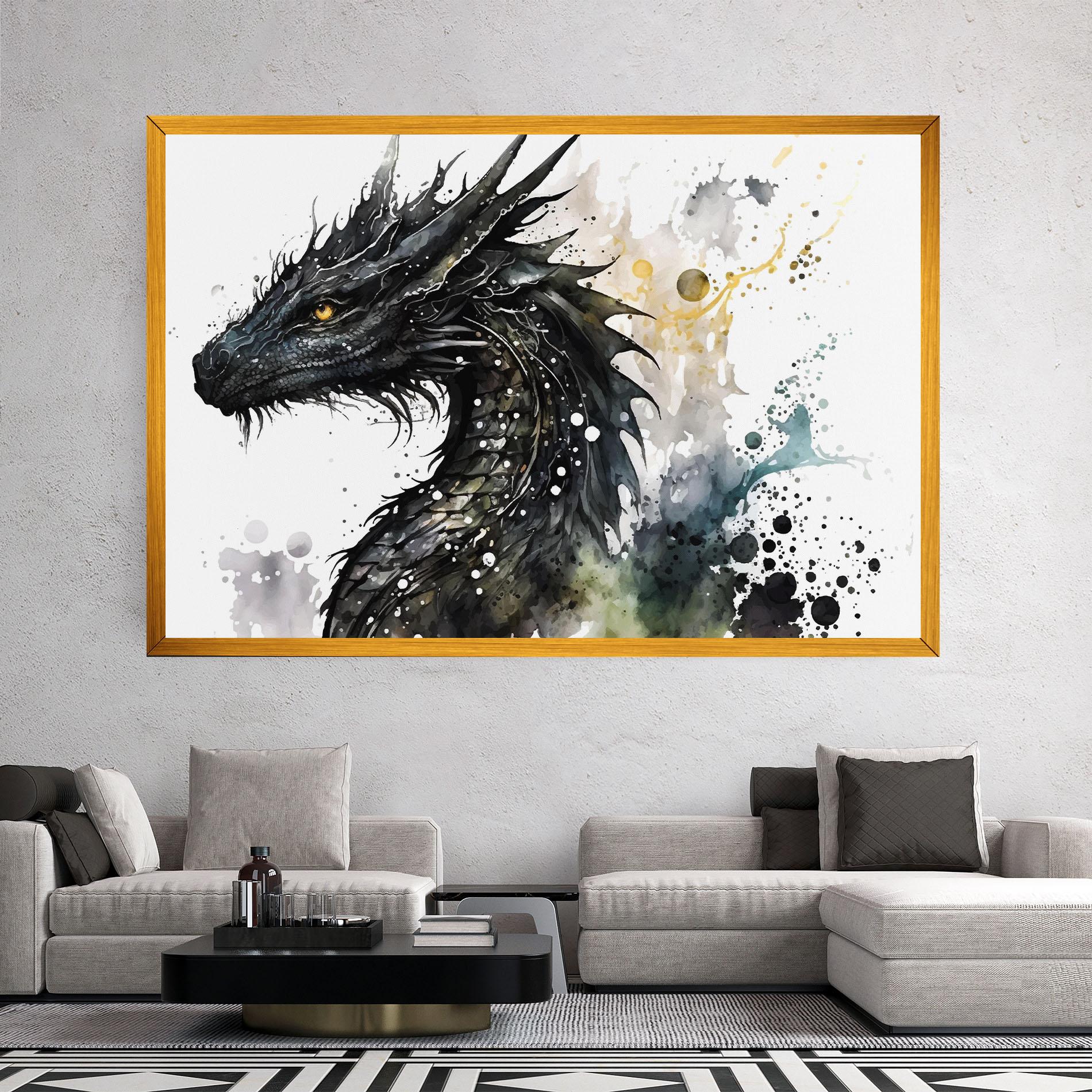 Tablou Canvas Black Dragon Art mockup 2